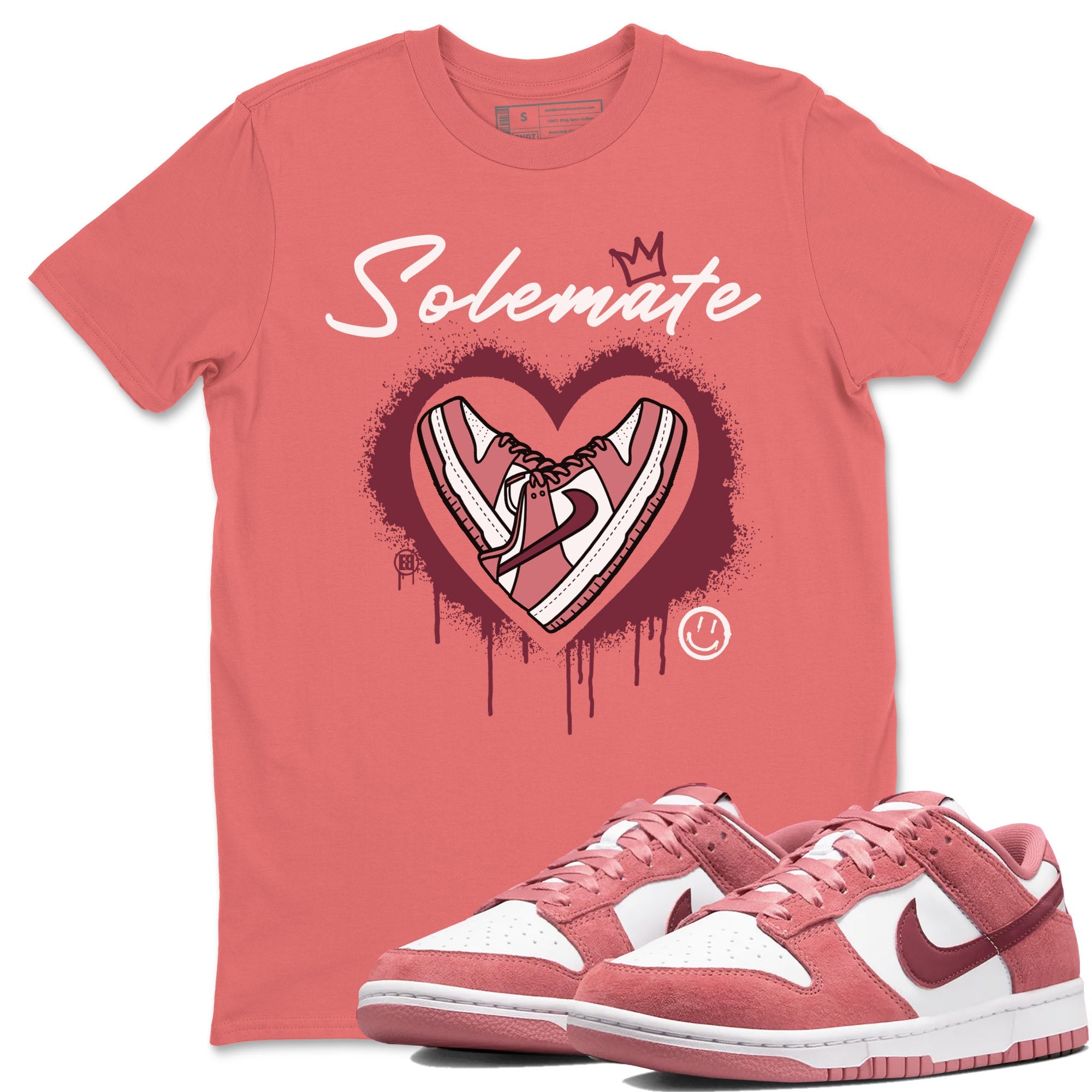 Solemate sneaker match tees to Dunk Valentine's Day street fashion brand for shirts to match Jordans Drip Gear Zone Dunk Valentine's Day unisex t-shirt Coral 1 unisex shirt