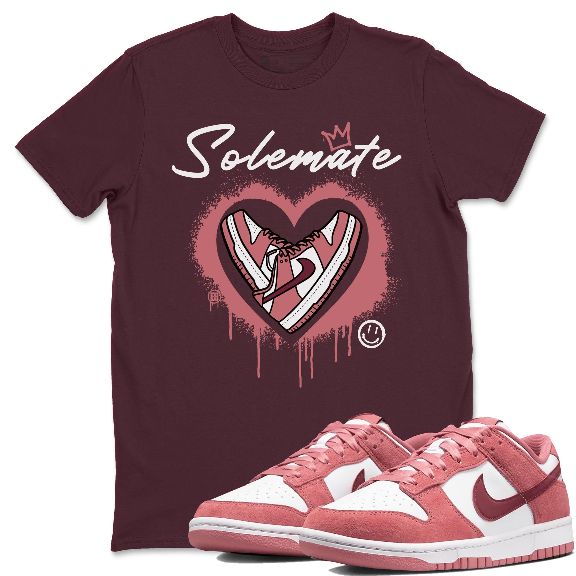 Solemate sneaker match tees to Dunk Valentine's Day street fashion brand for shirts to match Jordans Drip Gear Zone Dunk Valentine's Day unisex t-shirt Maroon 1 unisex shirt