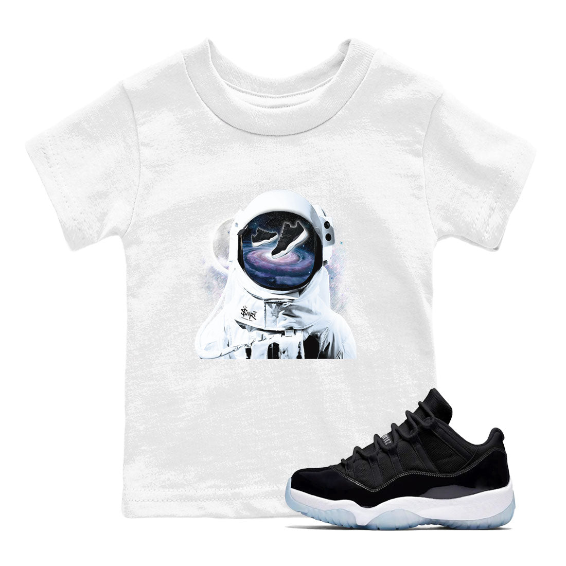 Air Jordan 11 Retro Space shirt to match jordans Space Discovery sneaker tees Air Jordan 11 Space Drip Gear Zone Sneaker Matching Cotton Shirt baby toddler White 1 cotton Shirt