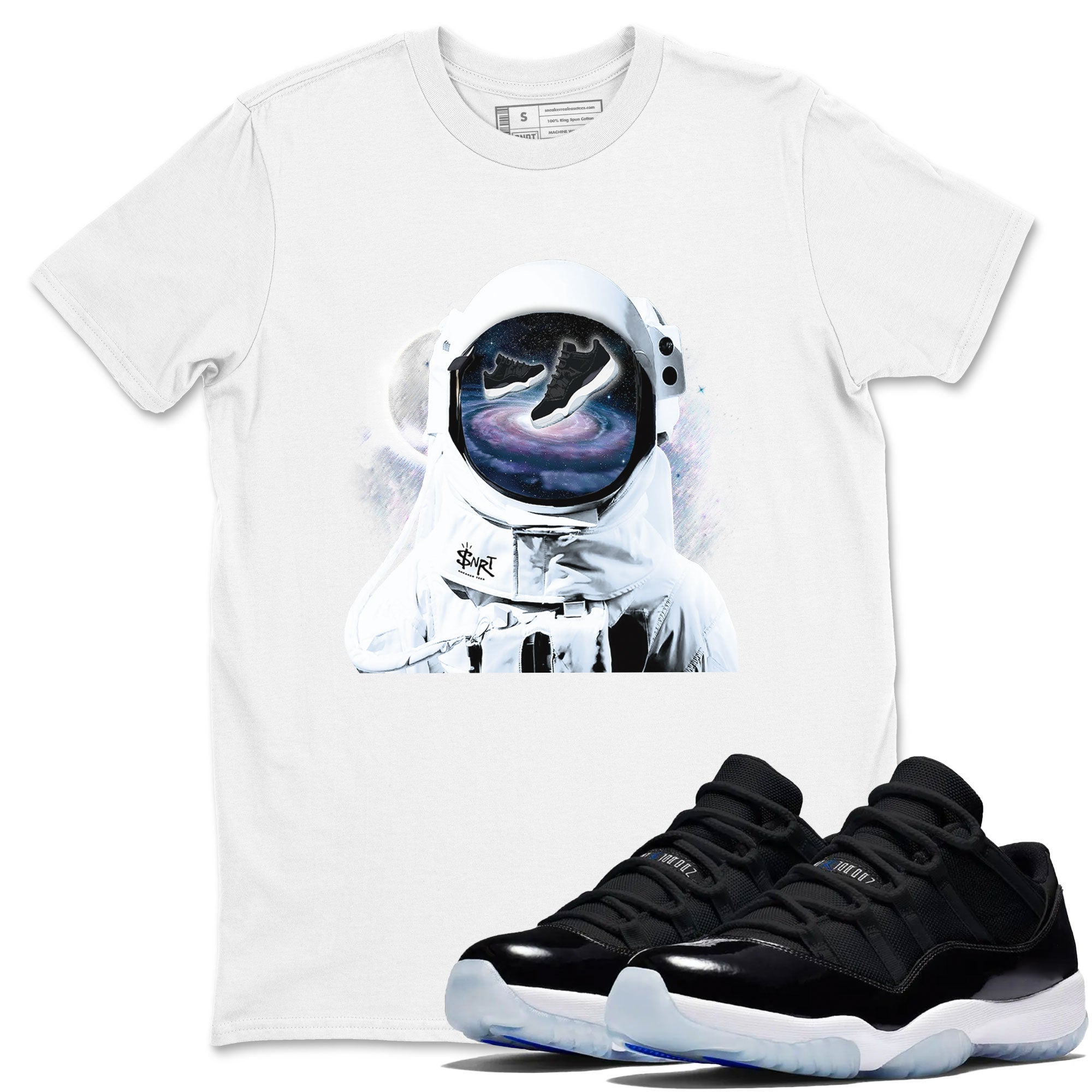 Air Jordan 11 Retro Space shirt to match jordans Space Discovery sneaker tees Air Jordan 11 Space Drip Gear Zone Sneaker Matching Cotton Shirt unisex cotton White 1 crew neck shirt
