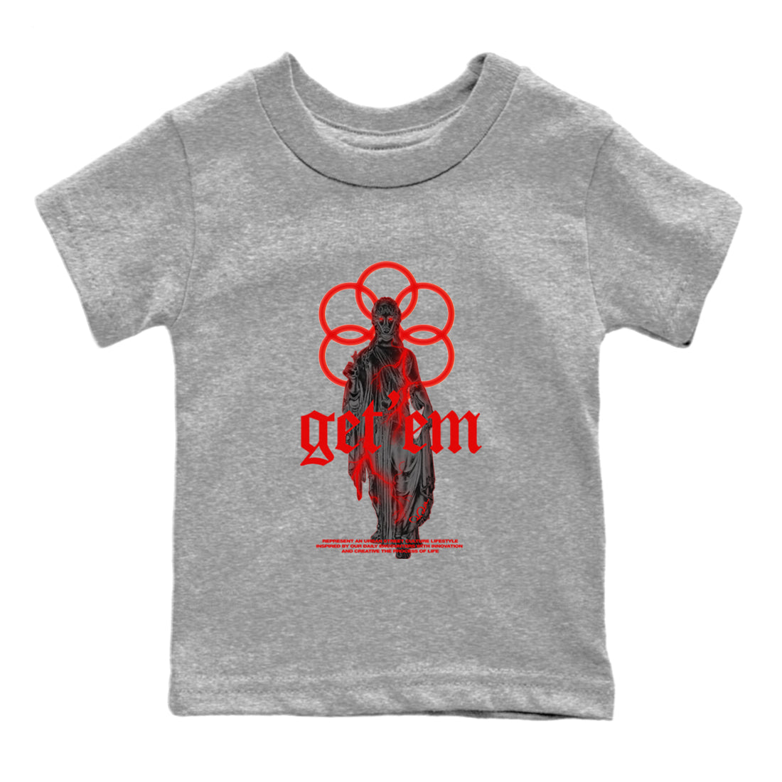 Air Jordan 6 Toro Bravo Sneaker Match Tees Statue Woman Sneaker Tees 3D Graphic Design Shirts AJ6 Toro Bravo Drip Gear Zone Kids Shirts Heather Grey 2