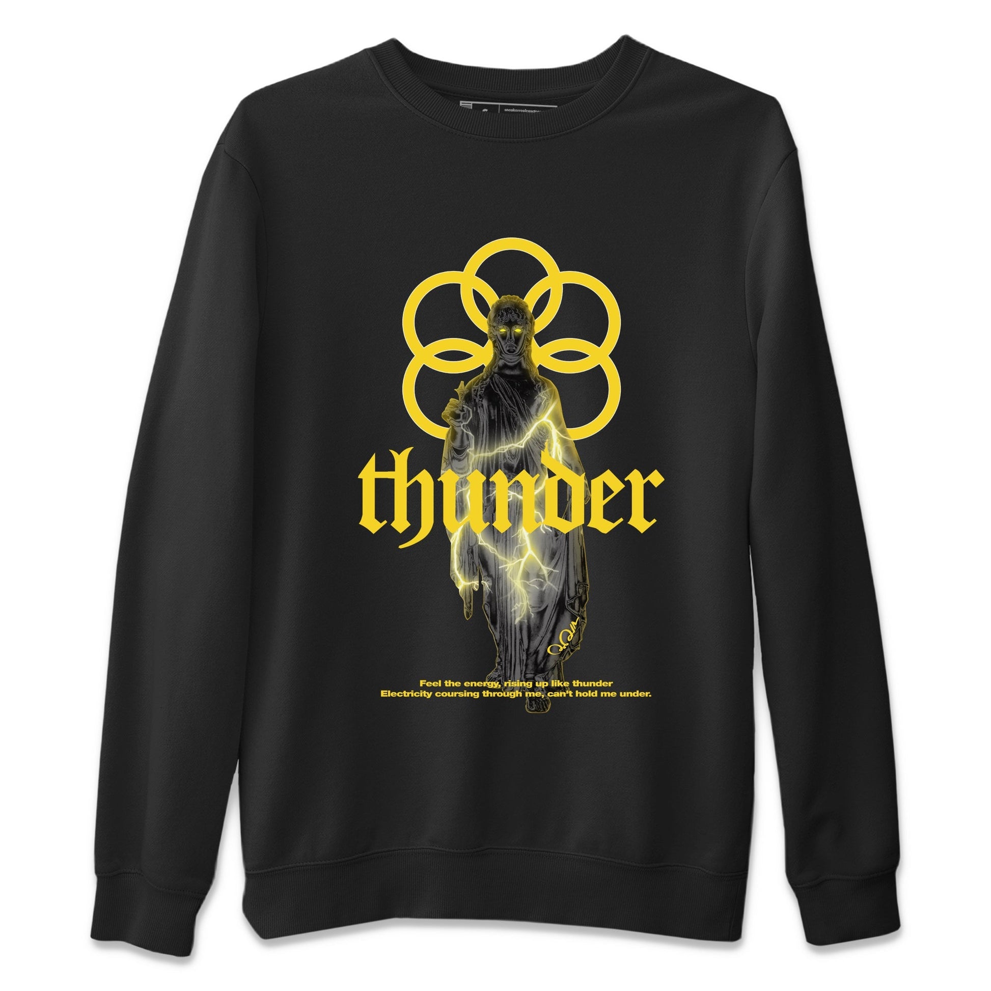 Air Jordan 4 Thunder Sneaker Match Tees Staute Woman Shirts Yellow AJ4 Thunder Drip Gear Zone Unisex Shirts Black 2