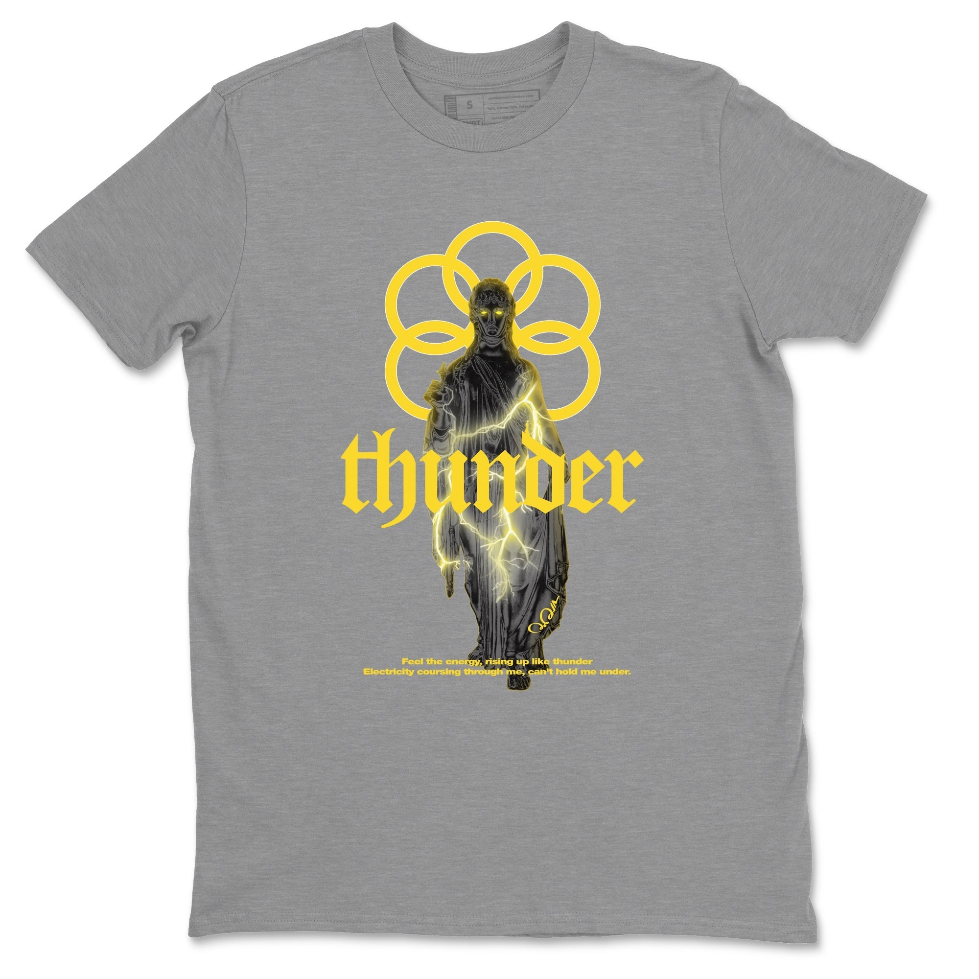 Air Jordan 4 Thunder Sneaker Match Tees Staute Woman Shirts Yellow AJ4 Thunder Drip Gear Zone Unisex Shirts Heather Grey 2