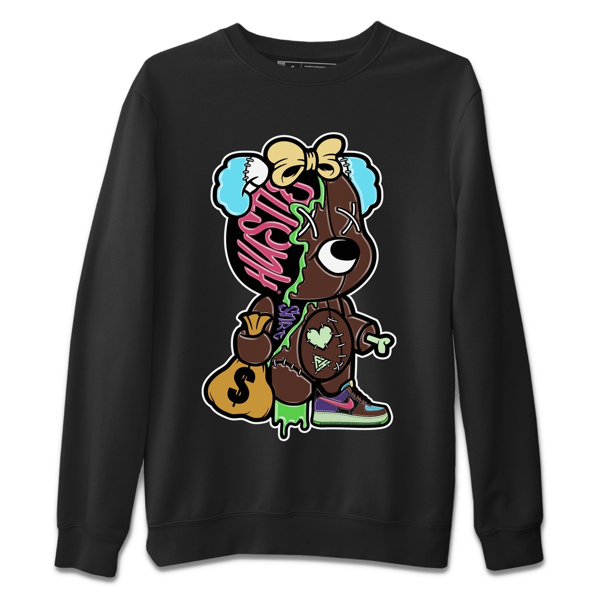 Air Force 1 Undefeated Fauna Brown Sneaker Match Tees Stitched Hustle Bear Sneaker Tees Air Force 1 Undefeated Fauna Brown Jordan to match sneaker T-Shirt Crew Neck Shirts