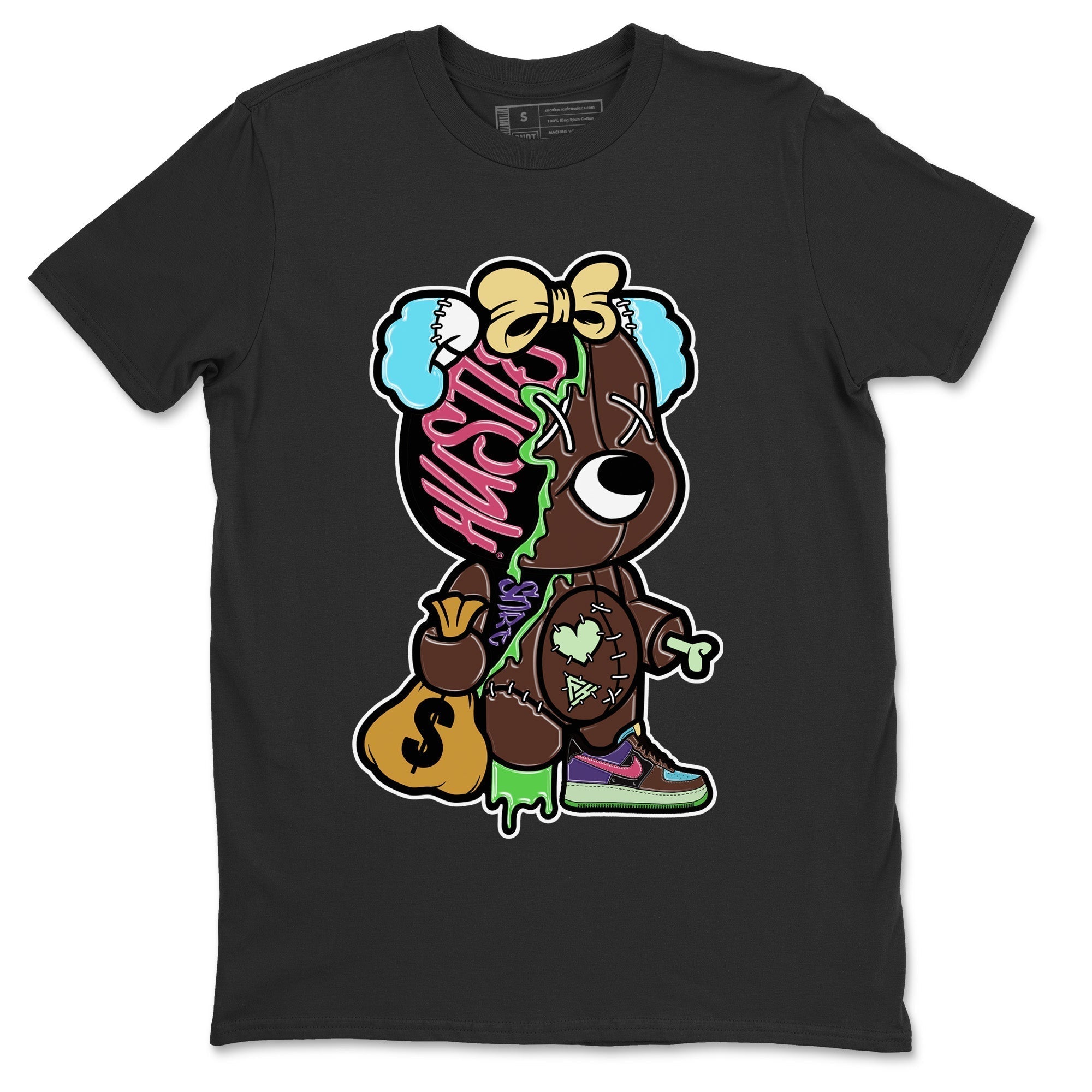 Air Force 1 Undefeated Fauna Brown Sneaker Match Tees Stitched Hustle Bear Sneaker Tees Air Force 1 Undefeated Fauna Brown Jordan to match sneaker T-Shirt Crew Neck Shirts