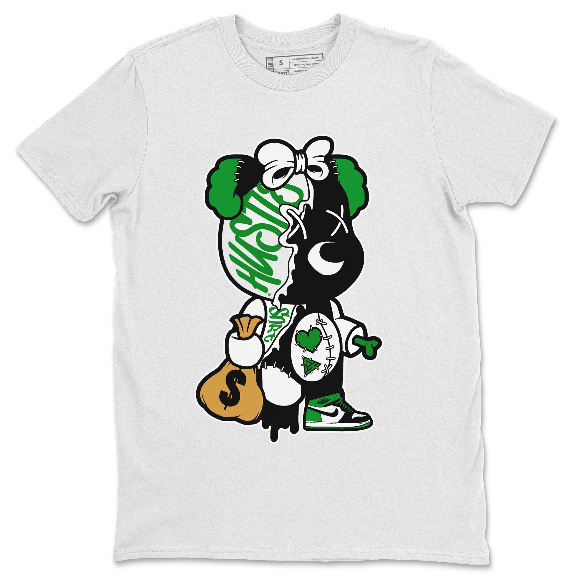 Air Jordan 1 Celtics Sneaker Match Tees Stitched Hustle Bear Streetwear Sneaker Shirt Air Jordan 1 High OG Celtics Sneaker Release Tees Unisex Shirts White 2