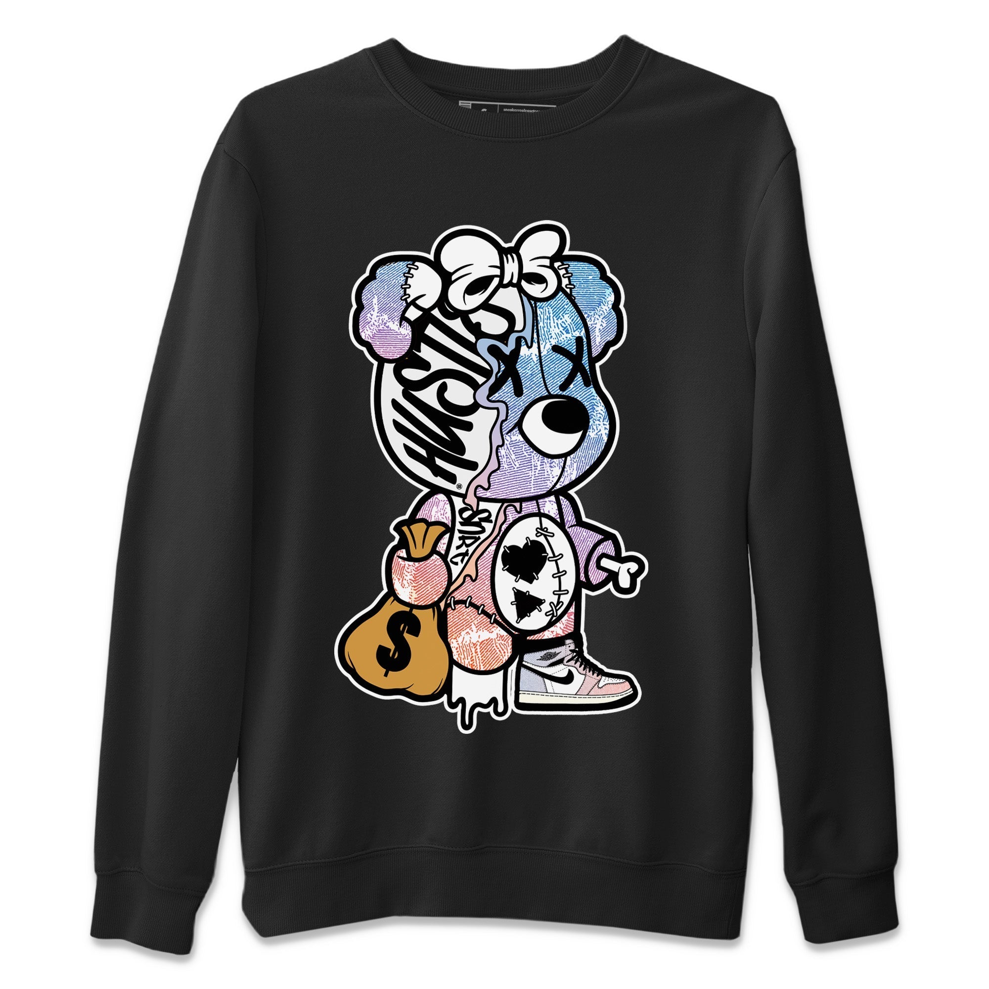 Air Jordan 1 Skyline Shirt To Match Jordans Stitched Hustle Bear Sneaker Tees Air Jordan 1 High OG Skyline Drip Gear Zone Sneaker Matching Clothing Unisex Shirts Black 2