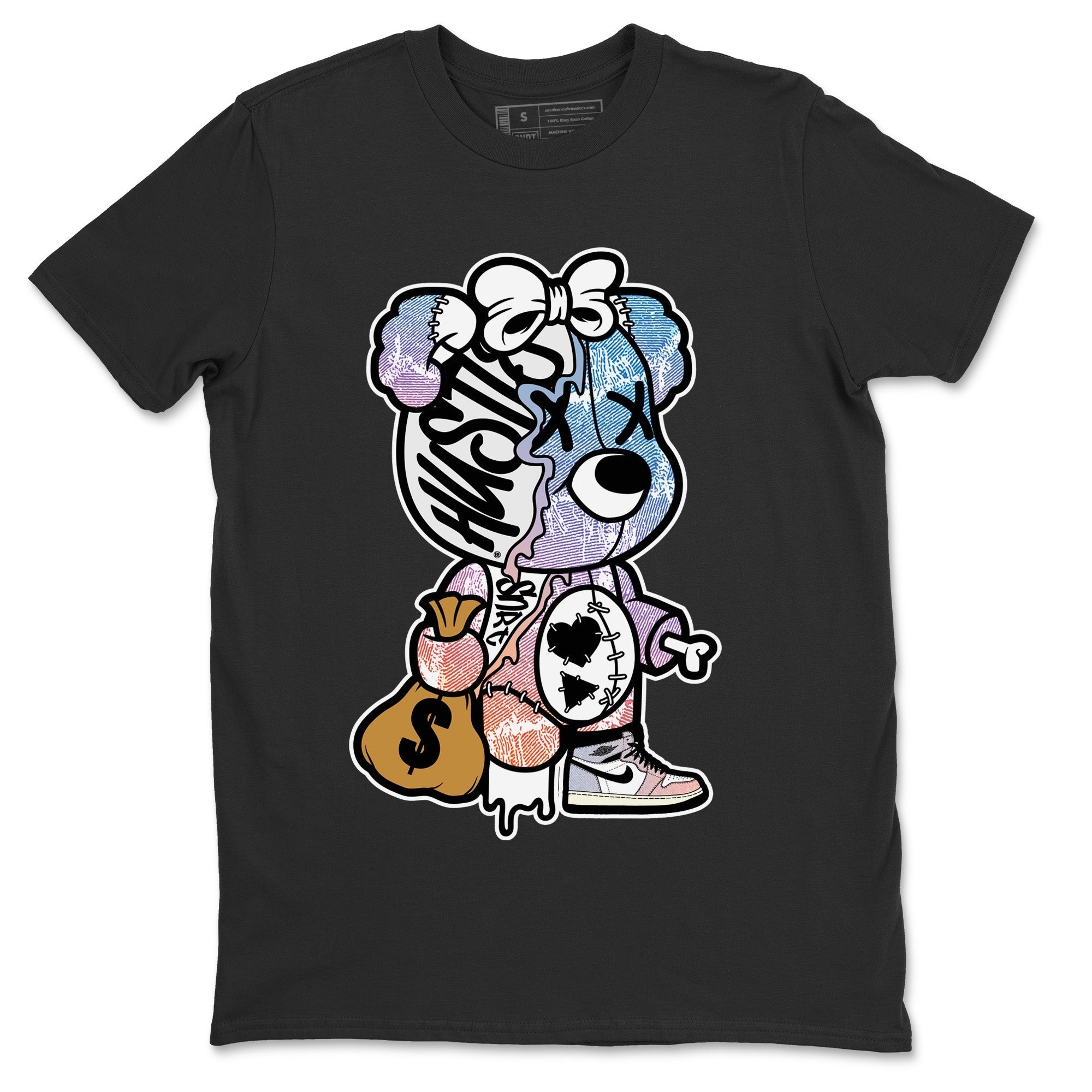 Air Jordan 1 Skyline Shirt To Match Jordans Stitched Hustle Bear Sneaker Tees Air Jordan 1 High OG Skyline Drip Gear Zone Sneaker Matching Clothing Unisex Shirts Black 2