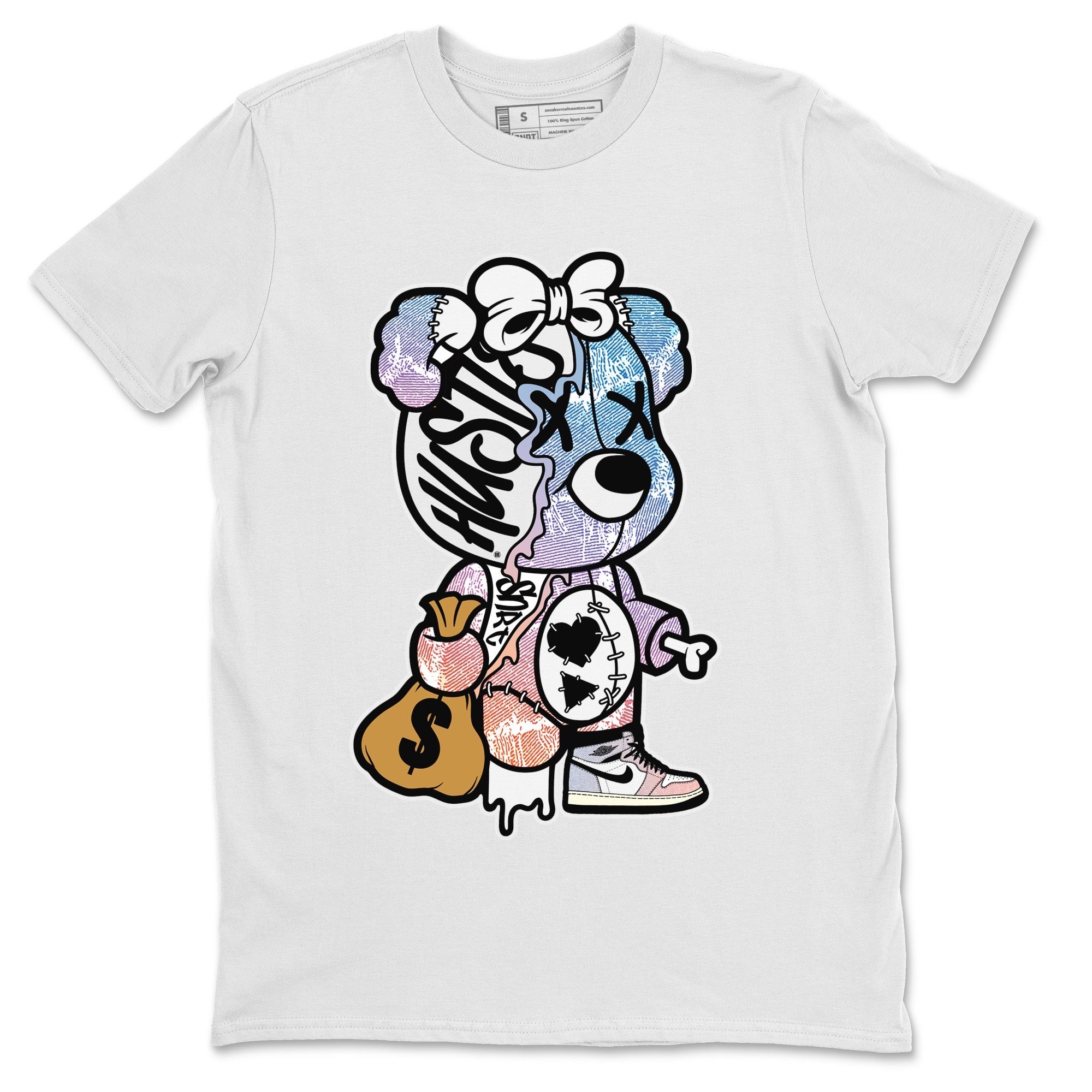 Air Jordan 1 Skyline Shirt To Match Jordans Stitched Hustle Bear Sneaker Tees Air Jordan 1 High OG Skyline Drip Gear Zone Sneaker Matching Clothing Unisex Shirts White 2