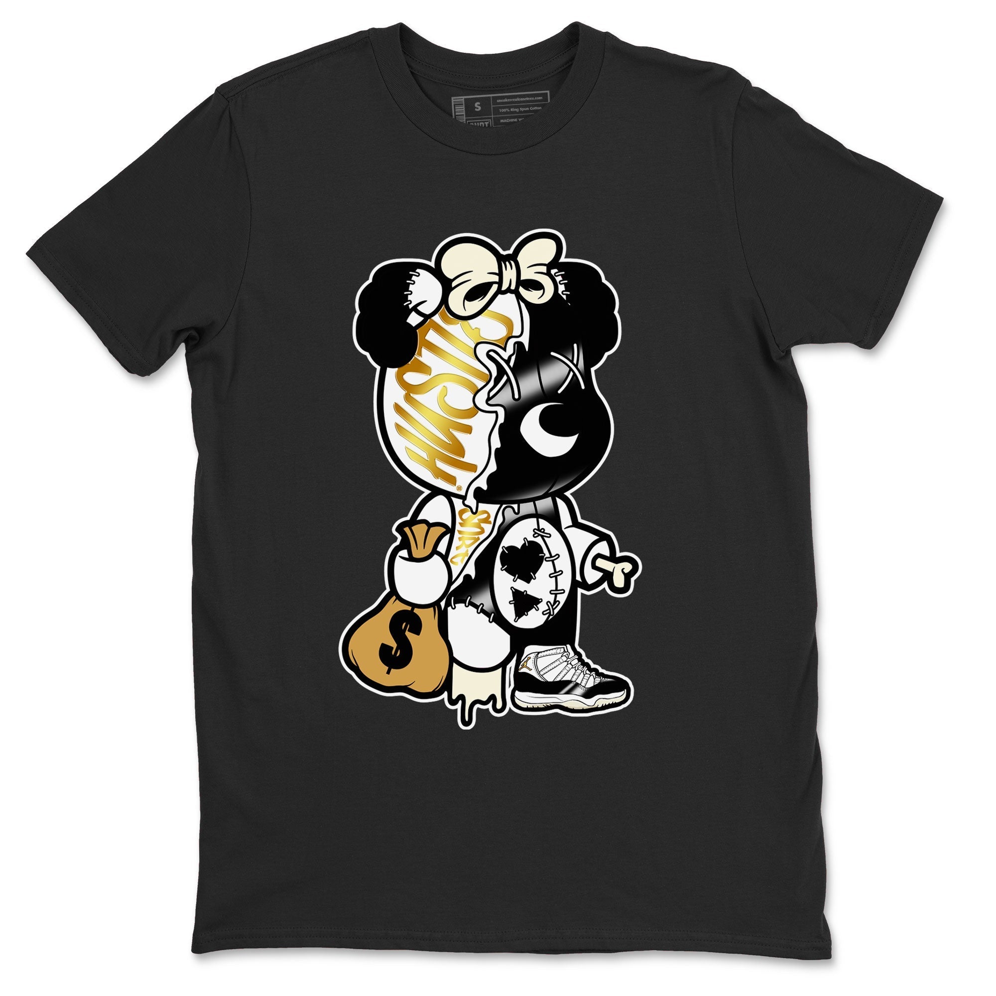 11s Gratitude shirt to match jordans Stitched Hustle Bear sneaker tees Air Jordan 11 Retro Gratitude Drip Gear Zone Cotton Sneaker Tee Black 2 T-Shirt