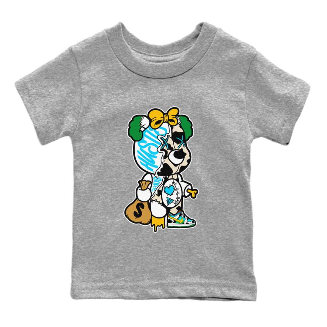 Dunk Chunky Dunky Tee Stitched Hustle Bear Streetwear Sneaker Shirt Dunk Chunky Dunky Sneaker Release Tees Kids Shirts Heather Grey 2