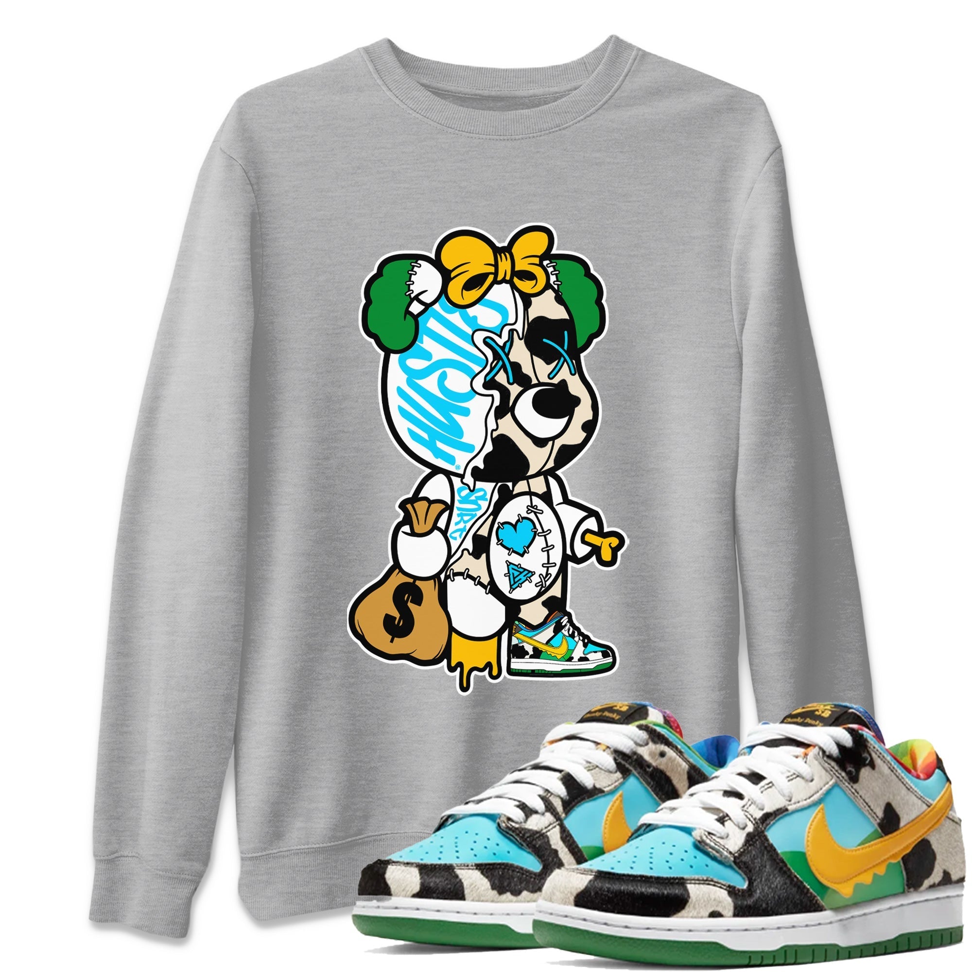 Dunk Chunky Dunky Tee Stitched Hustle Bear Streetwear Sneaker Shirt Dunk Chunky Dunky Sneaker Release Tees Unisex Shirts Heather Grey 1