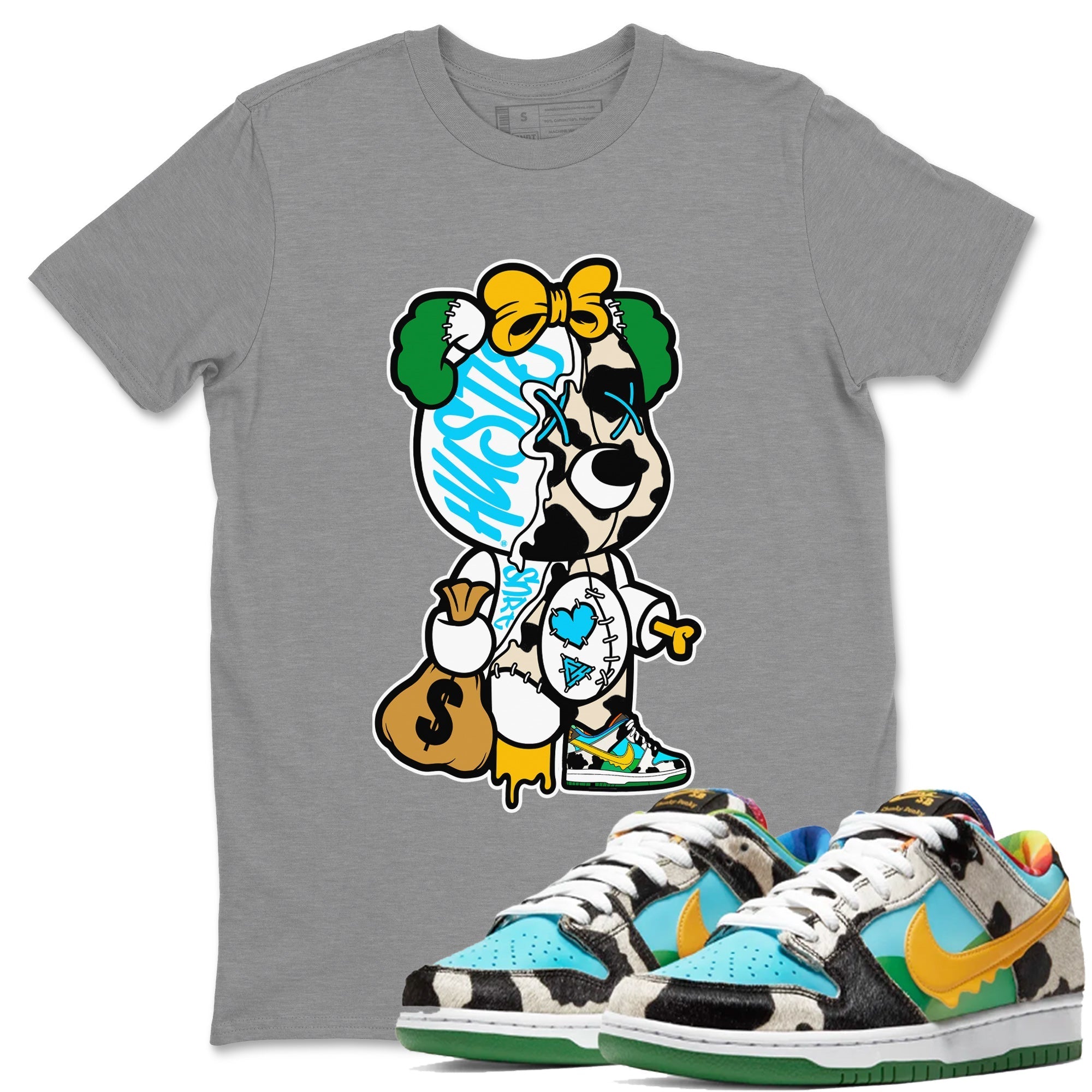 Dunk Chunky Dunky Tee Stitched Hustle Bear Streetwear Sneaker Shirt Dunk Chunky Dunky Sneaker Release Tees Unisex Shirts Heather Grey 1