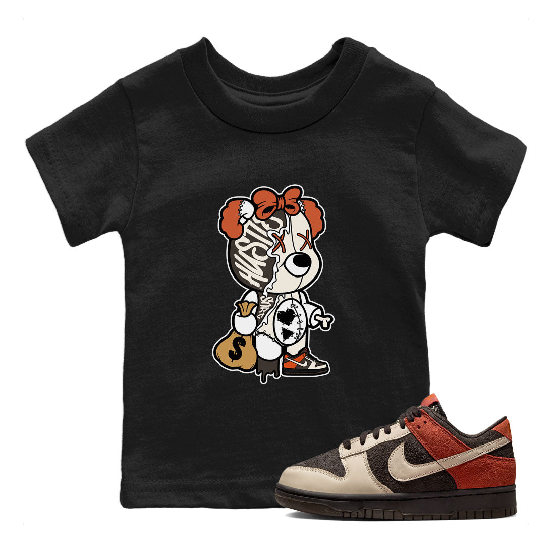 Nike Dunk Low Red Panda shirt to match jordans Stitched Hustle Bear sneaker tees Dunk Red Panda Drip Gear Zone Baby Toddler Black 1 T-Shirt