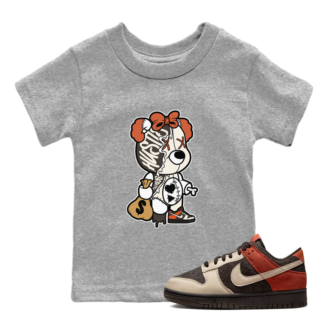 Nike Dunk Low Red Panda shirt to match jordans Stitched Hustle Bear sneaker tees Dunk Red Panda Drip Gear Zone Baby Toddler Heather Grey 1 T-Shirt
