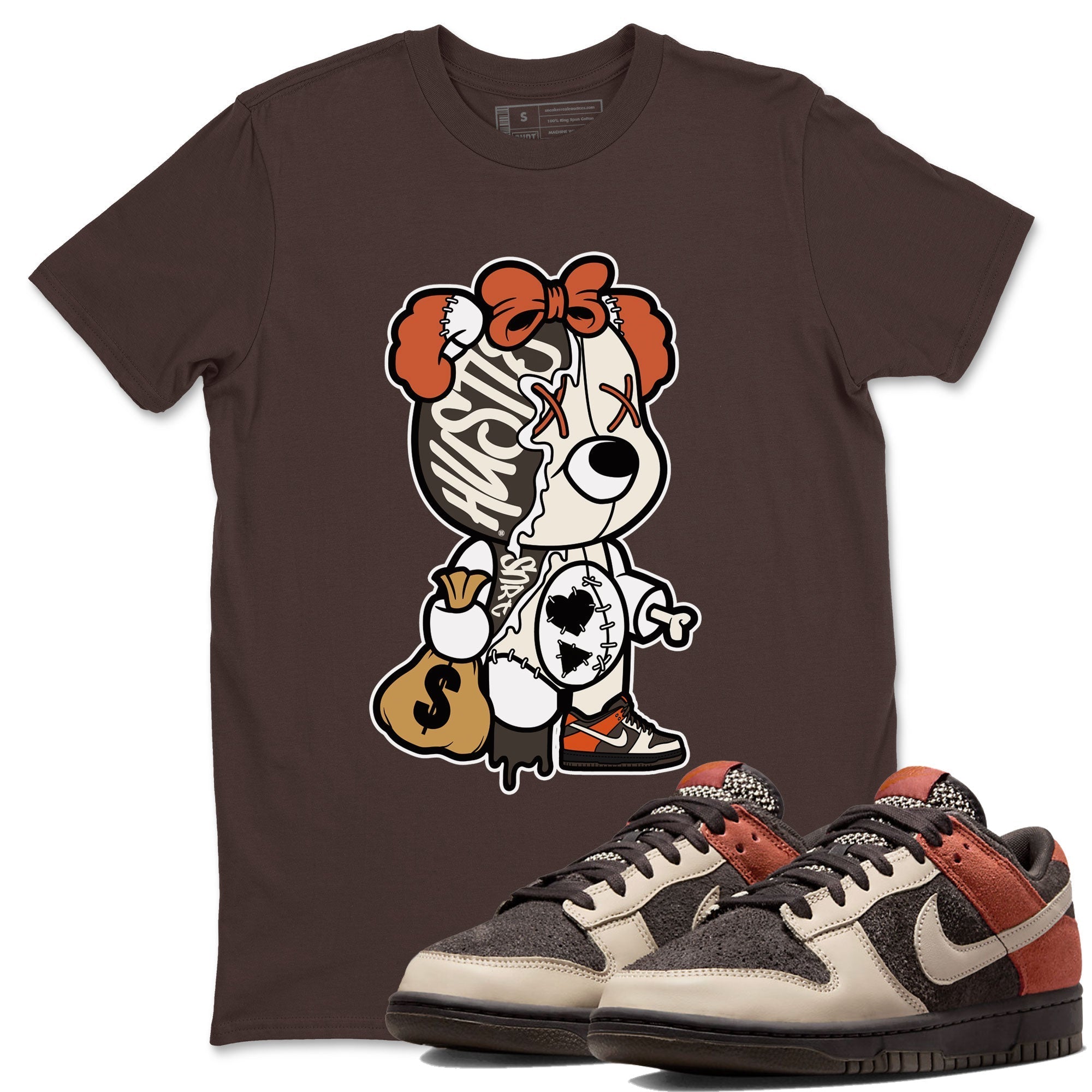Nike Dunk Low Red Panda shirt to match jordans Stitched Hustle Bear sneaker tees Dunk Red Panda Drip Gear Zone Unisex Crew Neck Tee Dark Chocolate 1 T-Shirt