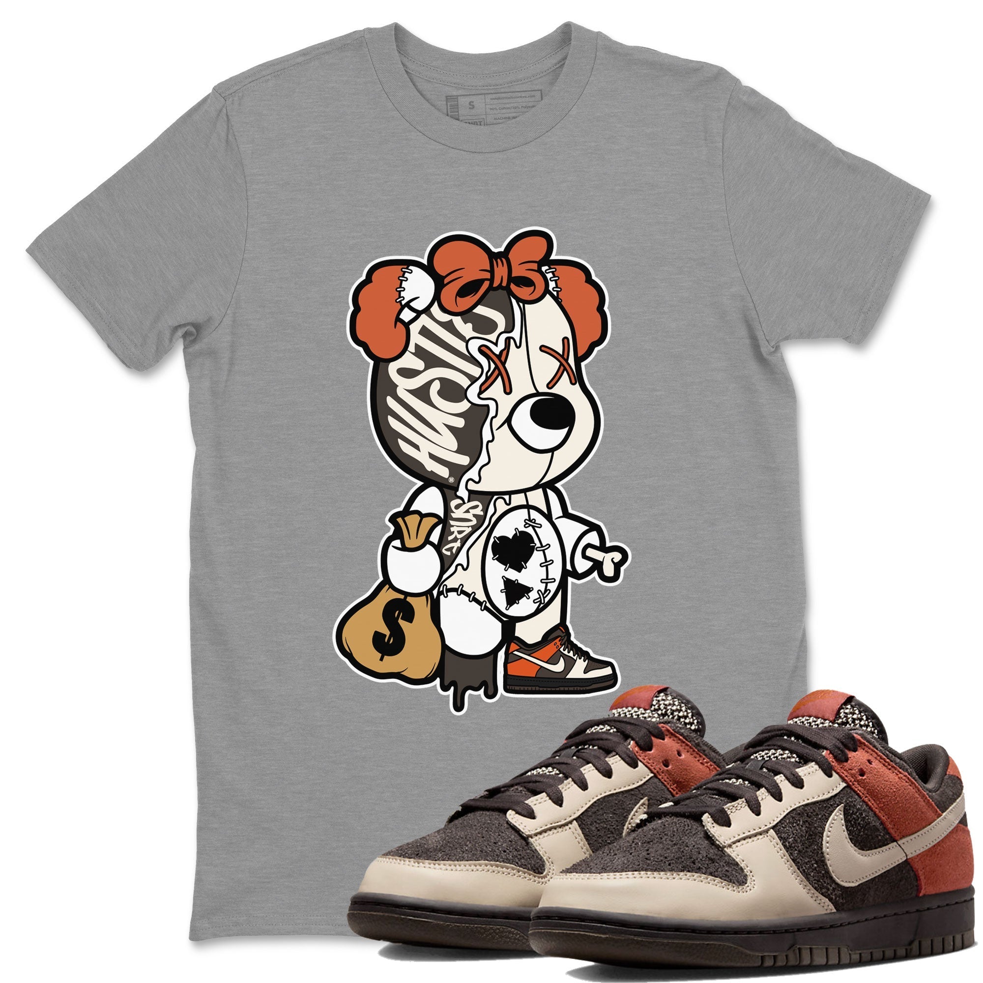 Nike Dunk Low Red Panda shirt to match jordans Stitched Hustle Bear sneaker tees Dunk Red Panda Drip Gear Zone Sneaker T-Shirts Crew Neck Casual Fit Heather Grey 1 T-Shirt