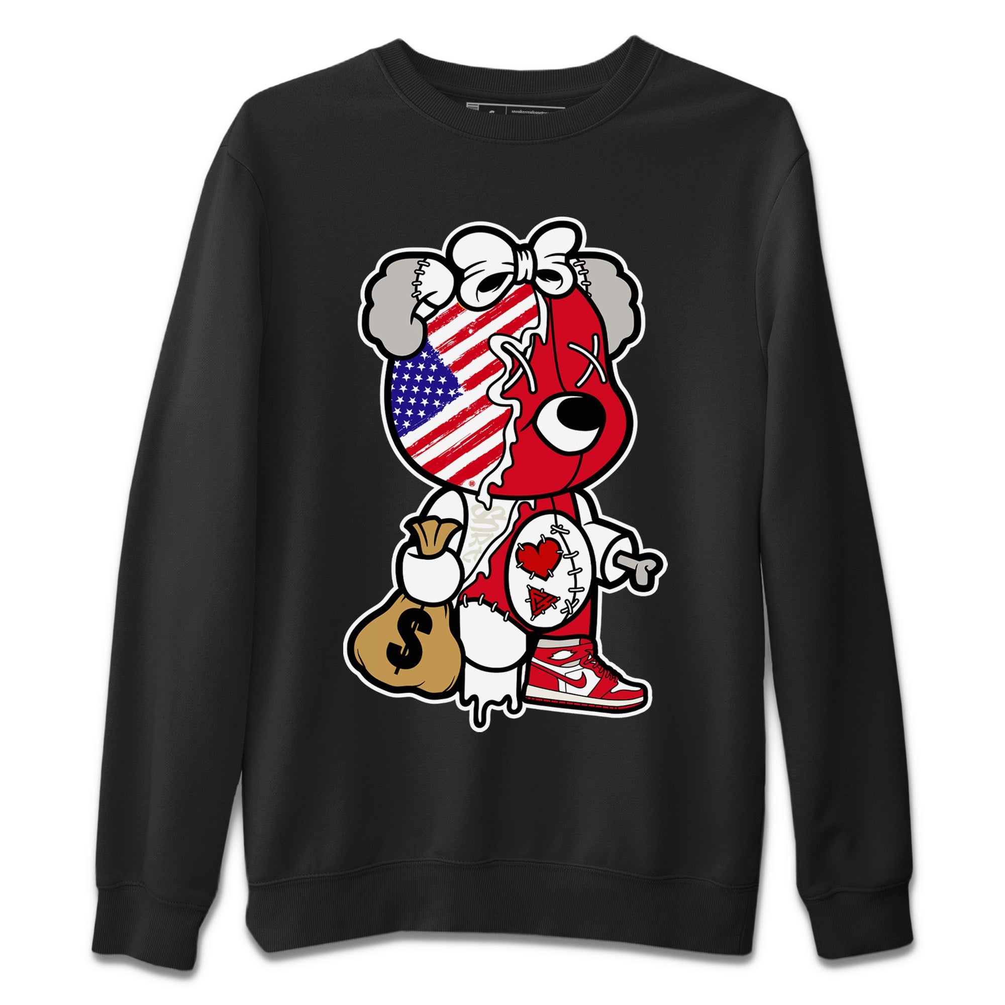 Jordan 1 Newstalgia Sneaker Matching T-Shirt Stitched Hustle Bear Sneaker Tees Jordan 1 Newstalgia Sneaker Release Tees Crew Neck Tees