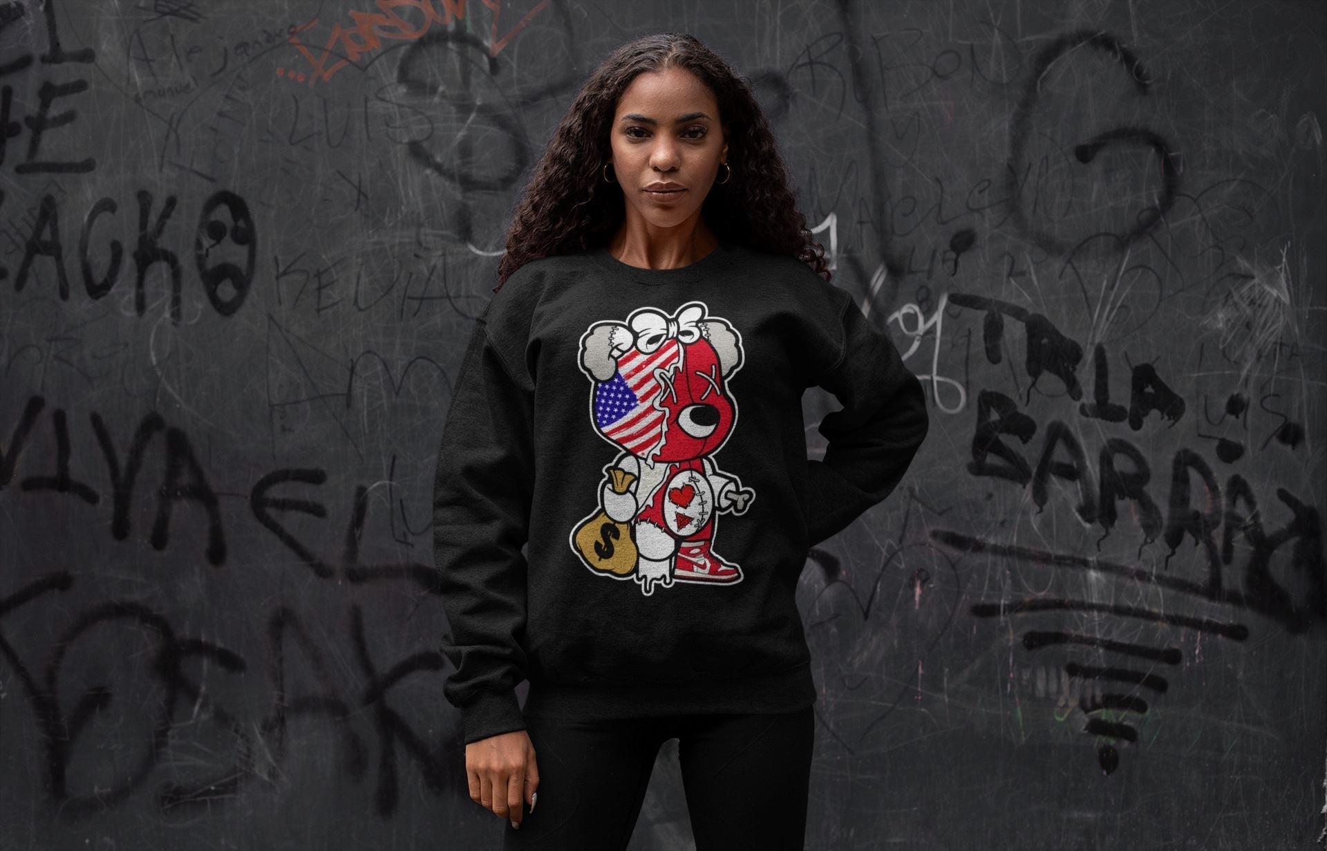 Jordan 1 Newstalgia Sneaker Matching T-Shirt Stitched Hustle Bear Sneaker Tees Jordan 1 Newstalgia Sneaker Release Tees Crew Neck Tees