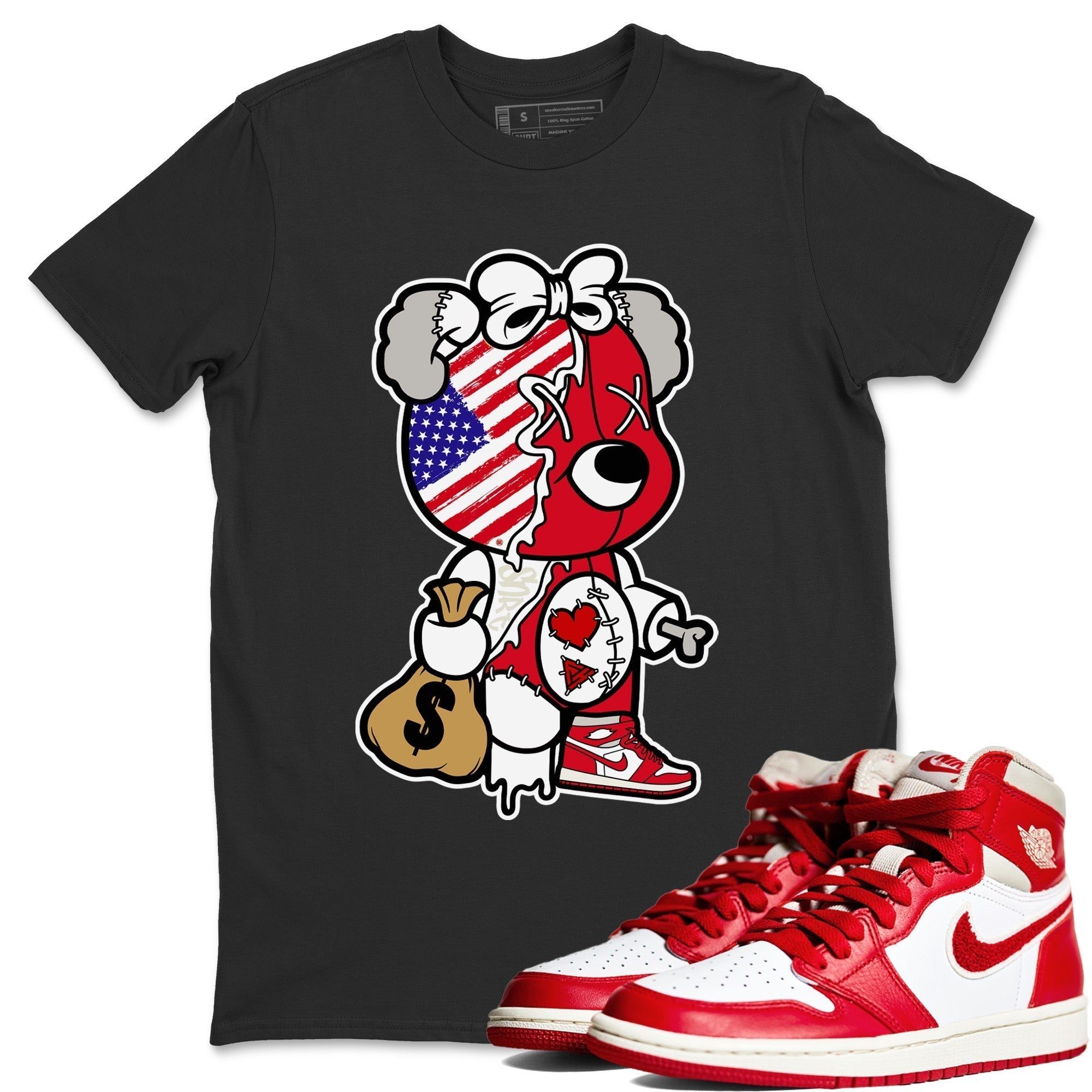 Jordan 1 Newstalgia Sneaker Matching T-Shirt Stitched Hustle Bear Sneaker Tees Jordan 1 Newstalgia Sneaker Release Tees Crew Neck Tees
