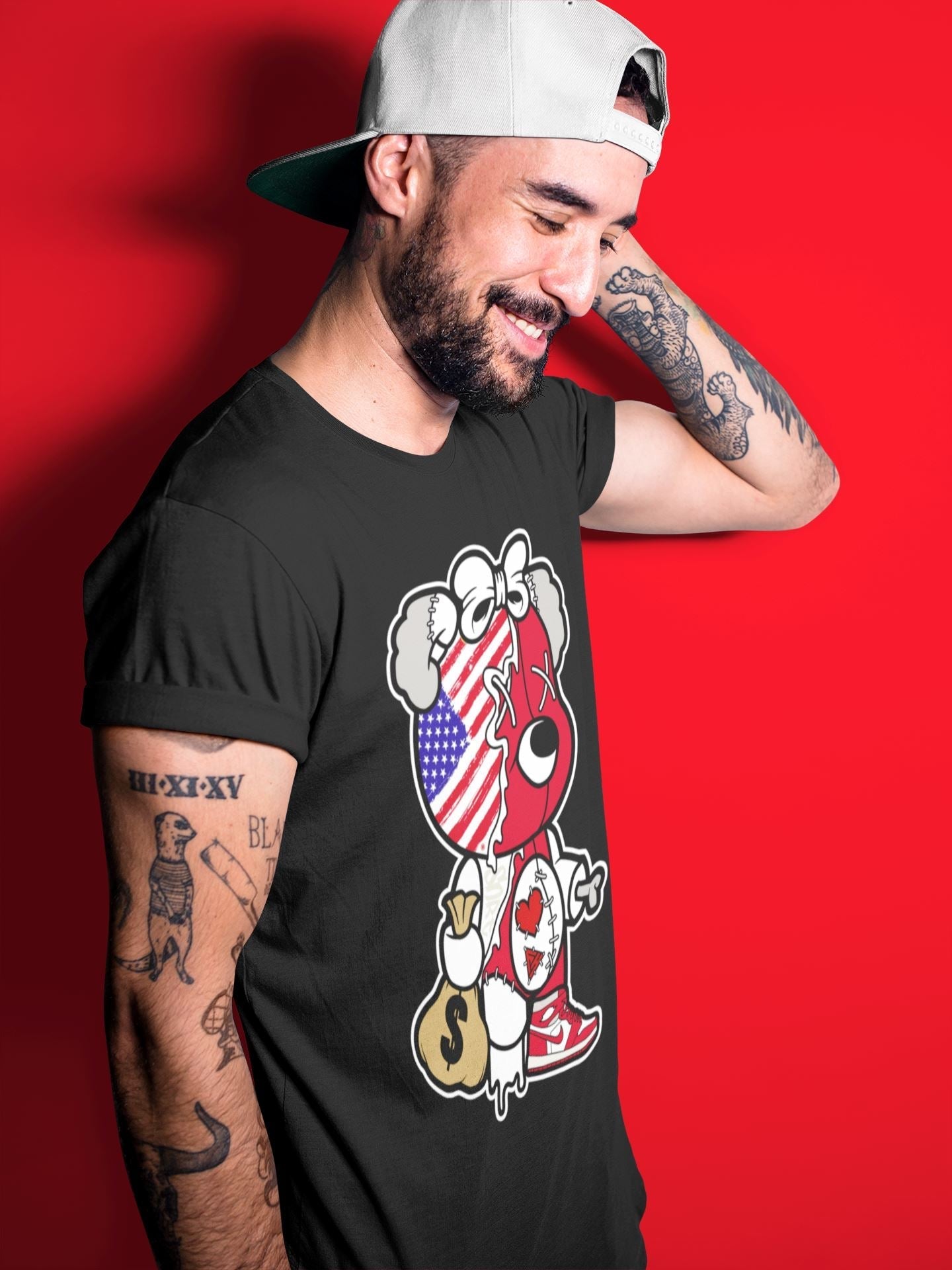 Jordan 1 Newstalgia Sneaker Matching T-Shirt Stitched Hustle Bear Sneaker Tees Jordan 1 Newstalgia Sneaker Release Tees Crew Neck Tees