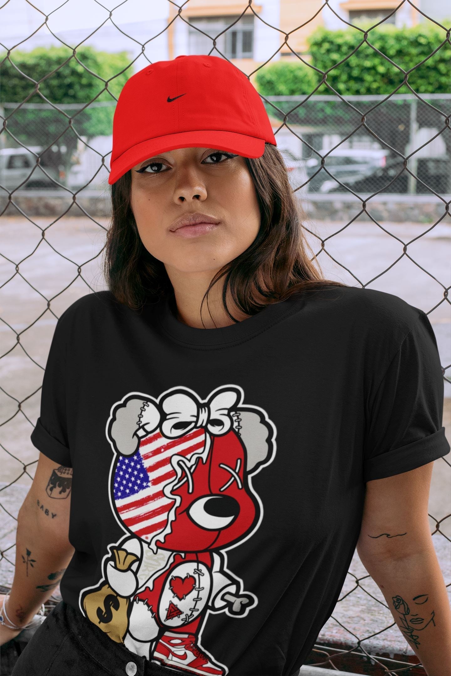 Jordan 1 Newstalgia Sneaker Matching T-Shirt Stitched Hustle Bear Sneaker Tees Jordan 1 Newstalgia Sneaker Release Tees Crew Neck Tees