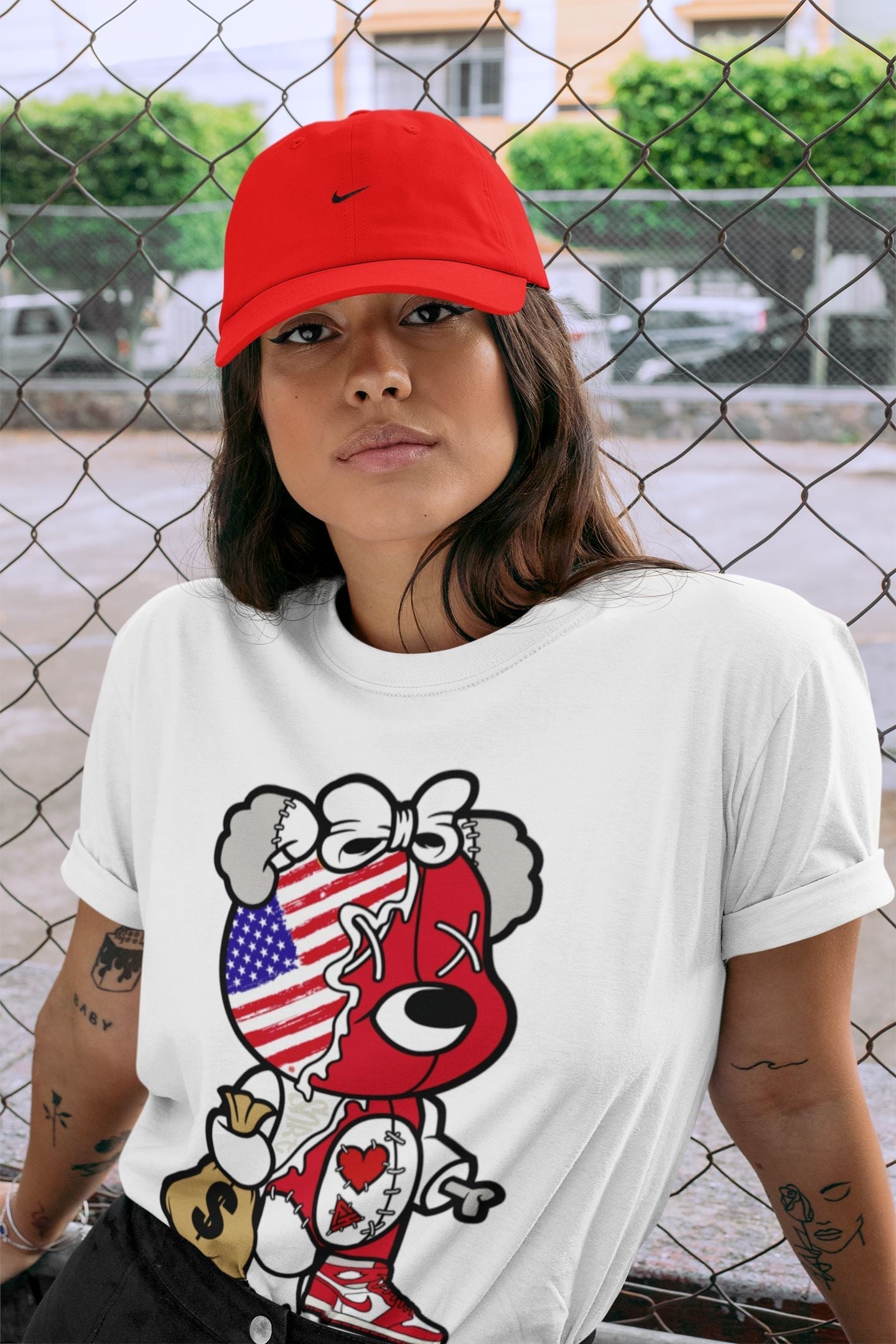 Jordan 1 Newstalgia Sneaker Matching T-Shirt Stitched Hustle Bear Sneaker Tees Jordan 1 Newstalgia Sneaker Release Tees Crew Neck Tees