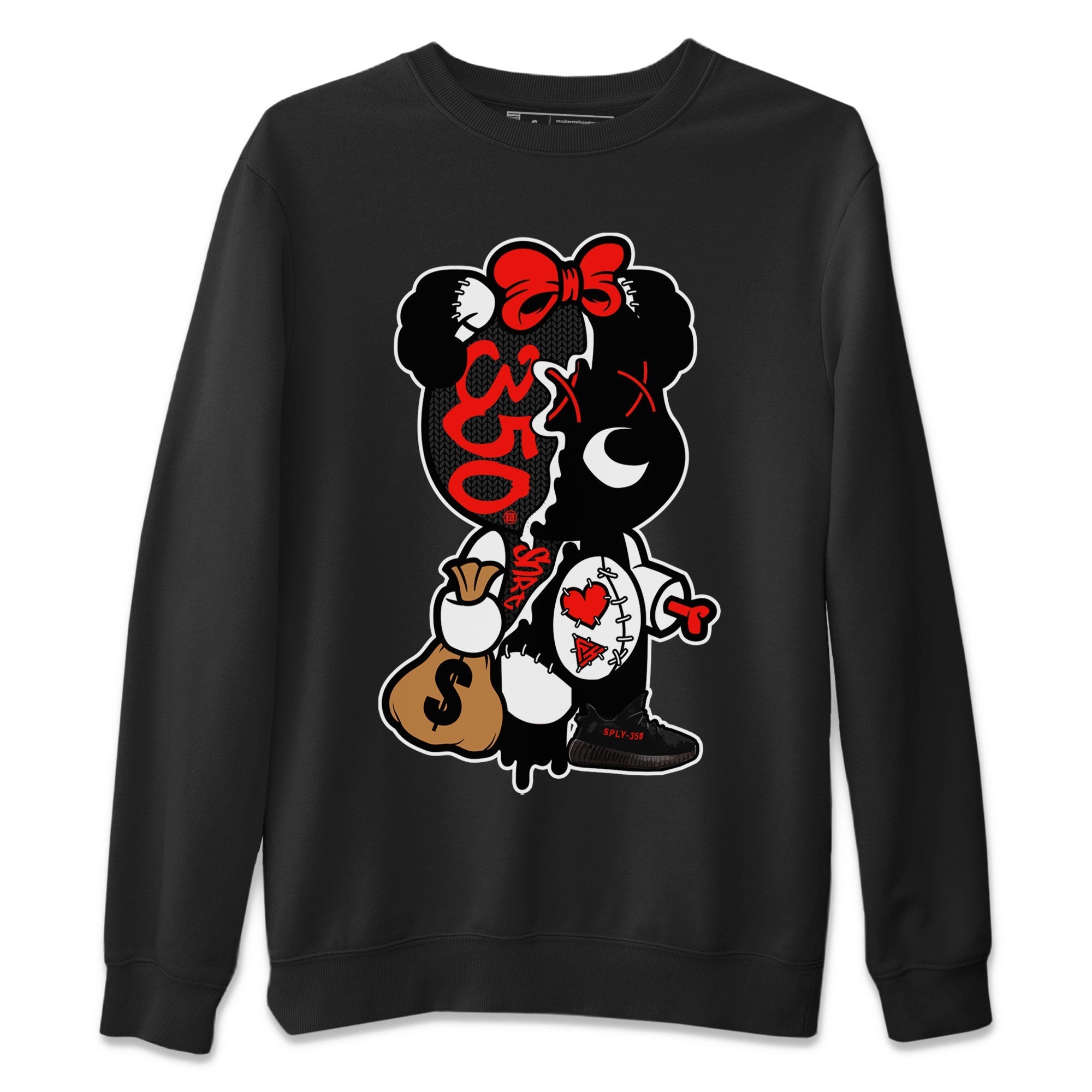 Yeezy 350 Bred shirt to match jordans Stitched Hustle Bear Streetwear Sneaker Shirt Yeezy Boost 350 V2 Bred Drip Gear Zone Sneaker Matching Clothing Unisex Black 2 T-Shirt