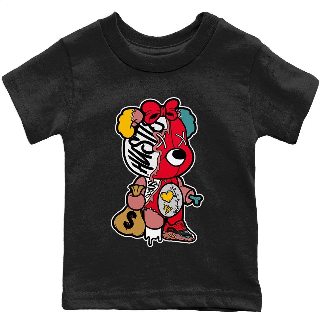 Yeezy 700 Hi-Res Red Shirt To Match Jordans Stitched Hustle Bear Sneaker Tees Yeezy 700 Hi-Res Red Drip Gear Zone Sneaker Matching Clothing Kids Shirts