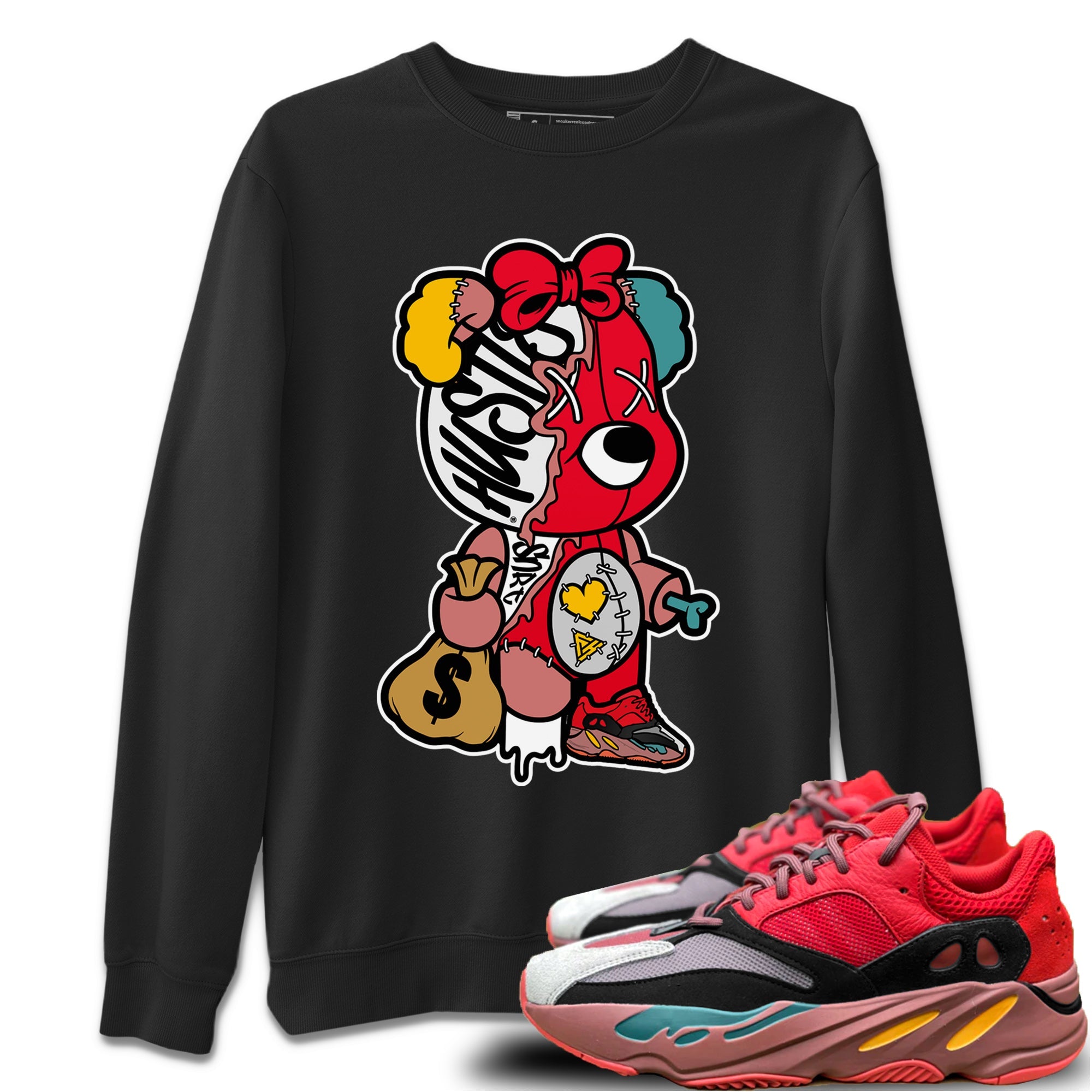 Yeezy 700 Hi-Res Red Shirt To Match Jordans Stitched Hustle Bear Sneaker Tees Yeezy 700 Hi-Res Red Drip Gear Zone Sneaker Matching Clothing Unisex Shirts