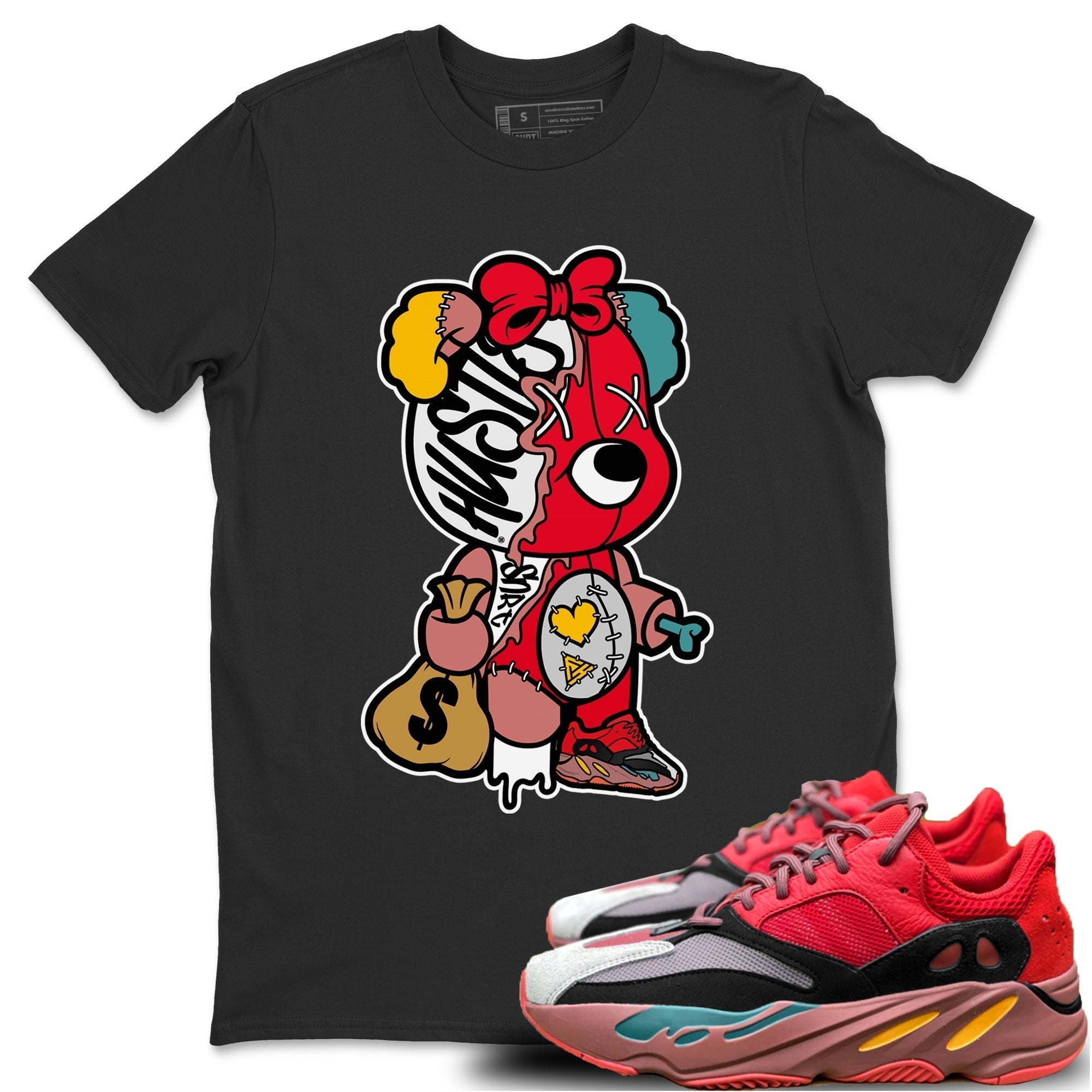 Yeezy 700 Hi-Res Red Shirt To Match Jordans Stitched Hustle Bear Sneaker Tees Yeezy 700 Hi-Res Red Drip Gear Zone Sneaker Matching Clothing Unisex Shirts