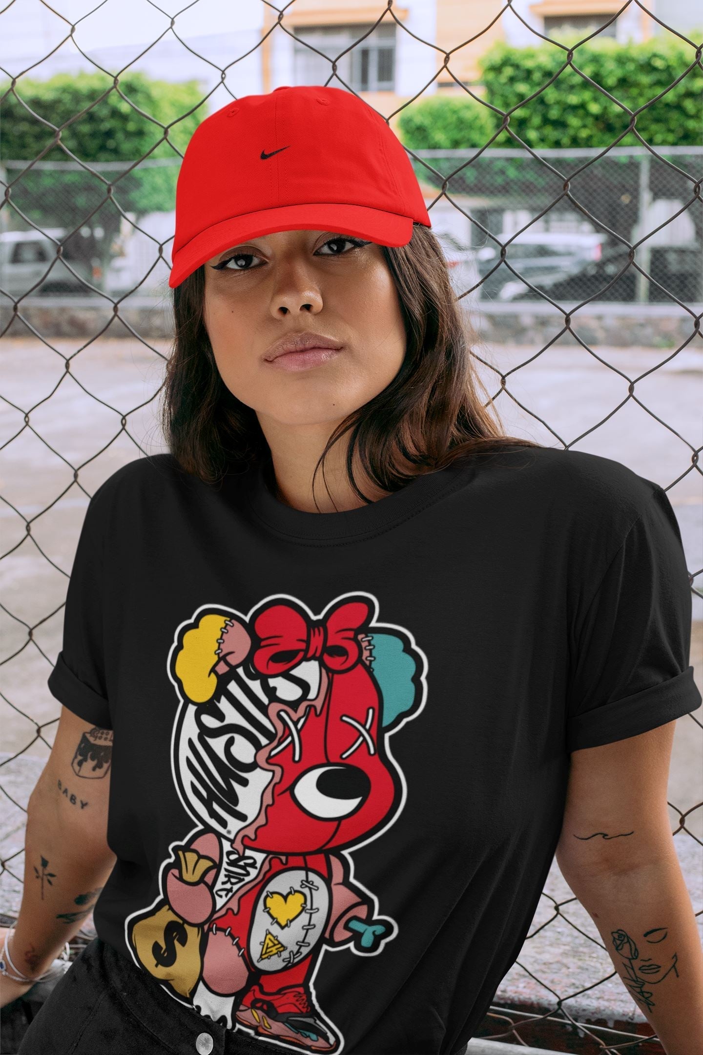 Yeezy 700 Hi-Res Red Shirt To Match Jordans Stitched Hustle Bear Sneaker Tees Yeezy 700 Hi-Res Red Drip Gear Zone Sneaker Matching Clothing Unisex Shirts