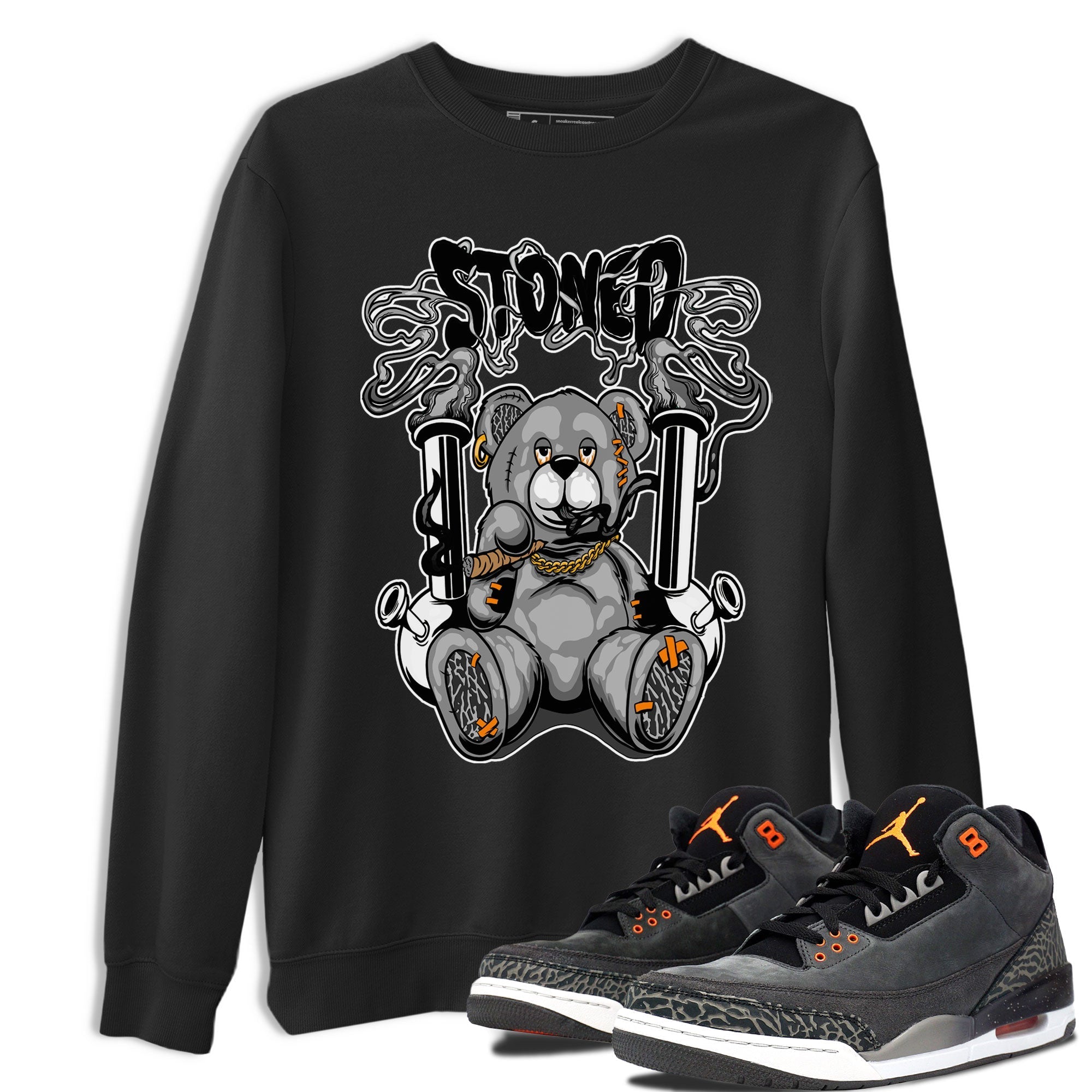 Air Jordan 3 Fear shirt to match jordans Stoned Bear sneaker matching t-shirt 3s Fear Drip Gear Zone Unisex Black 1 T-Shirt
