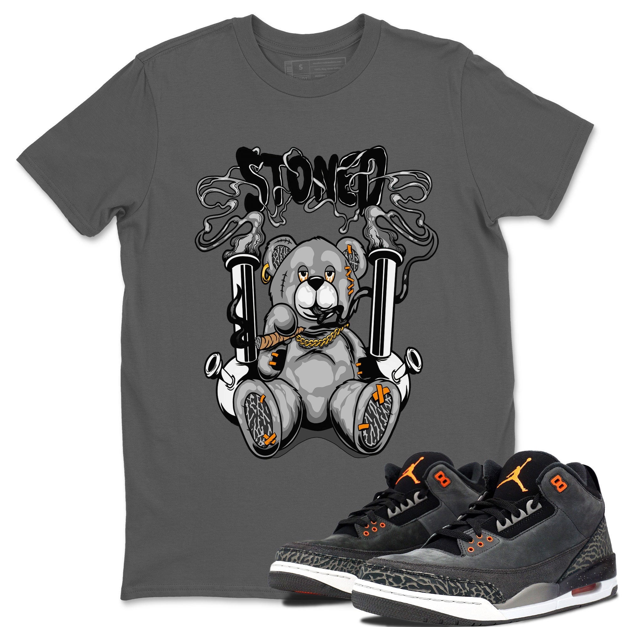 Air Jordan 3 Fear shirt to match jordans Stoned Bear sneaker matching t-shirt 3s Fear Drip Gear Zone Unisex Cool Grey 1 T-Shirt