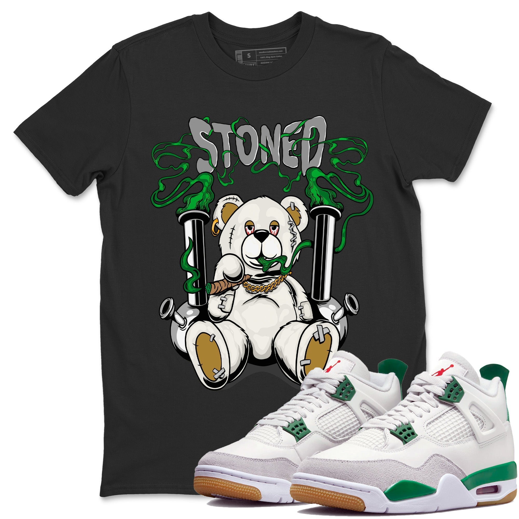 Air Jordan 4 Pine Green Sneaker Match Tees Stoned Bear Streetwear Sneaker Shirt Nike SB Air Jordan 4 Pine Green Sneaker Release Tees Unisex Shirts Black 1
