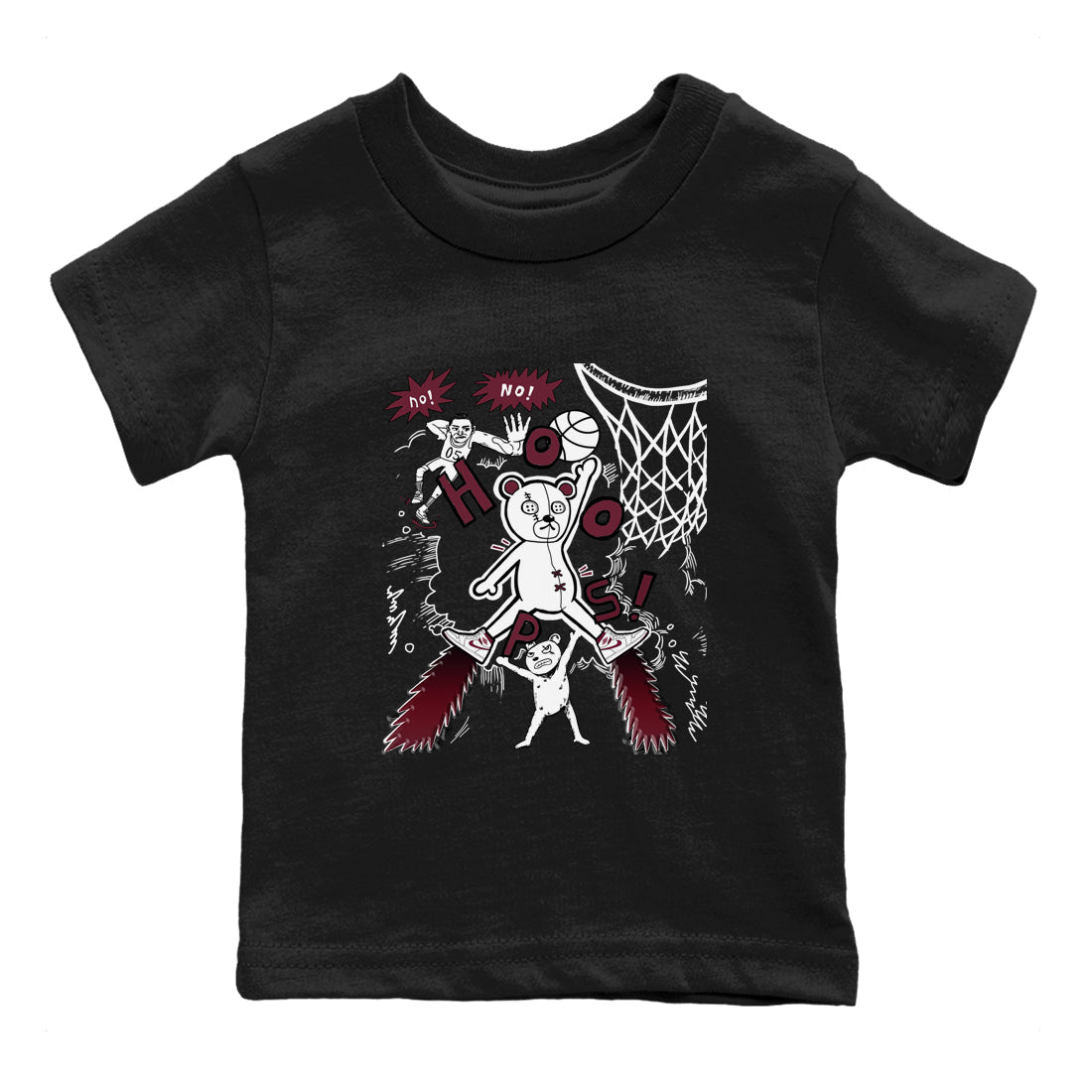 AJ1 Metallic Burgundy shirt to match jordans Stop The Bear sneaker tees Air Jordan 1 Metallic Burgundy Drip Gear Zone baby toddler Black 2 cotton Shirt
