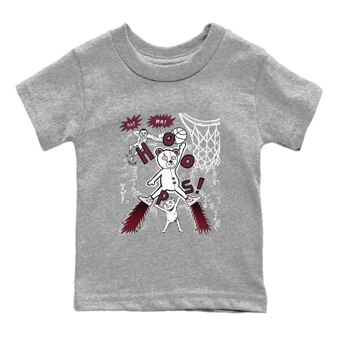 AJ1 Metallic Burgundy shirt to match jordans Stop The Bear sneaker tees Air Jordan 1 Metallic Burgundy Drip Gear Zone baby toddler Heather Grey 2 cotton Shirt