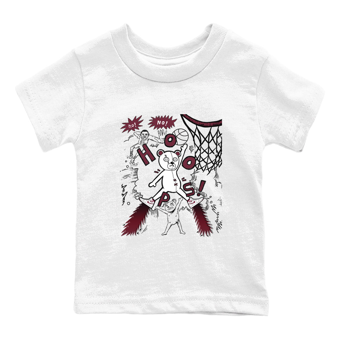AJ1 Metallic Burgundy shirt to match jordans Stop The Bear sneaker tees Air Jordan 1 Metallic Burgundy Drip Gear Zone baby toddler White 2 cotton Shirt