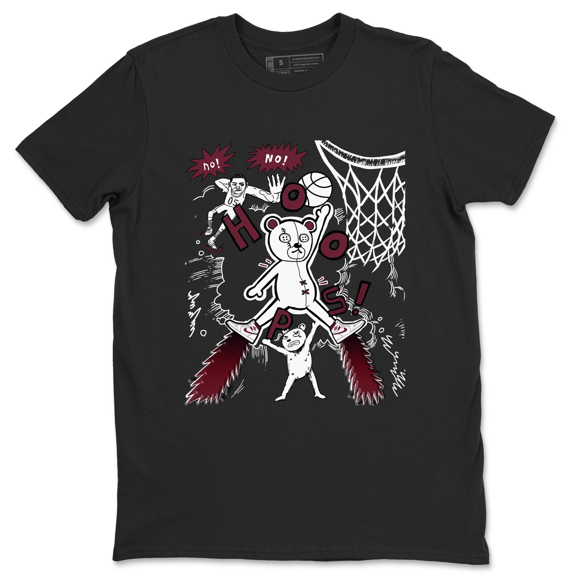 AJ1 Metallic Burgundy shirt to match jordans Stop The Bear sneaker tees Air Jordan 1 Metallic Burgundy Drip Gear Zone unisex cotton Black 2 crew neck shirt