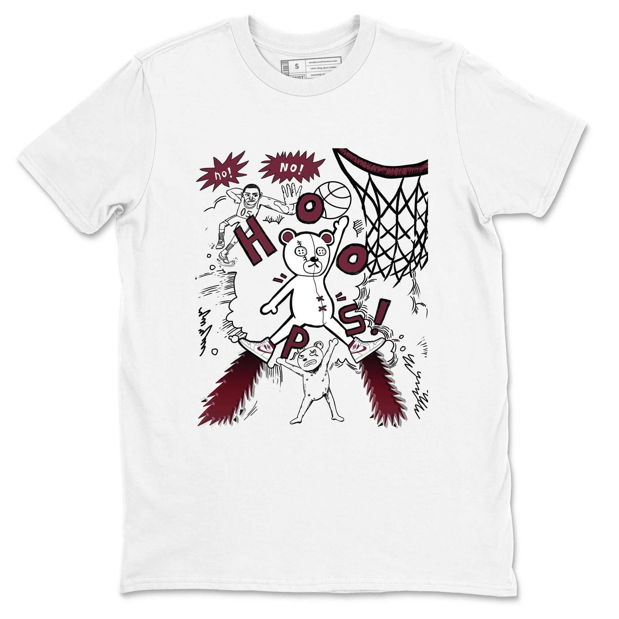 AJ1 Metallic Burgundy shirt to match jordans Stop The Bear sneaker tees Air Jordan 1 Metallic Burgundy Drip Gear Zone unisex cotton White 2 crew neck shirt