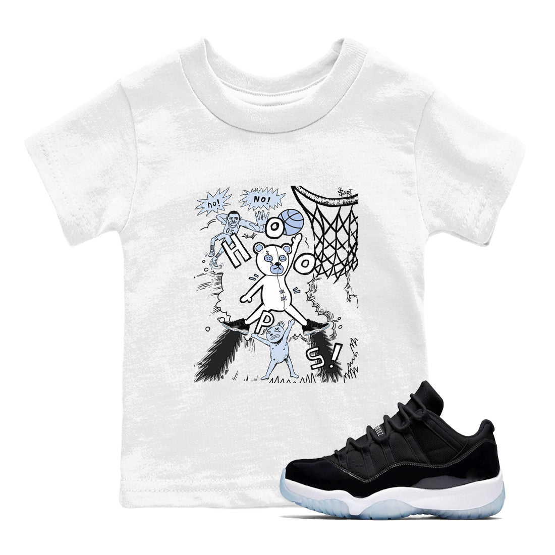 11s Low Space shirt to match jordans Stop The Bear sneaker tees Air Jordan 11 Low Space Drip Gear Zone baby toddler White 1 cotton Shirt