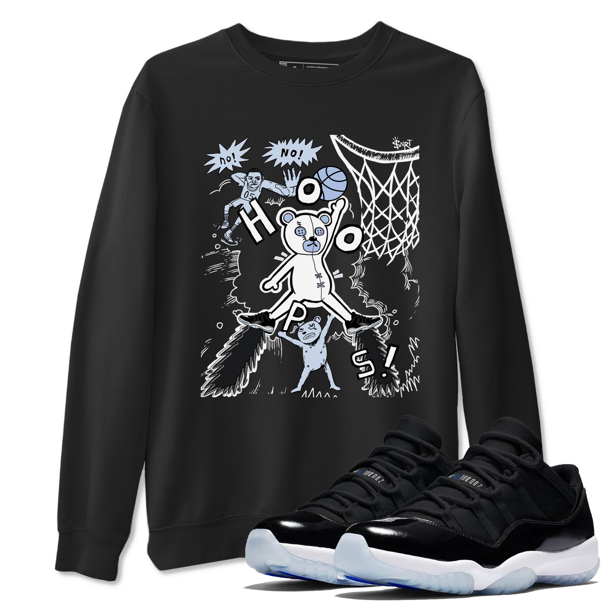 11s Low Space shirt to match jordans Stop The Bear sneaker tees Air Jordan 11 Low Space Drip Gear Zone unisex cotton Black 1 crew neck shirt