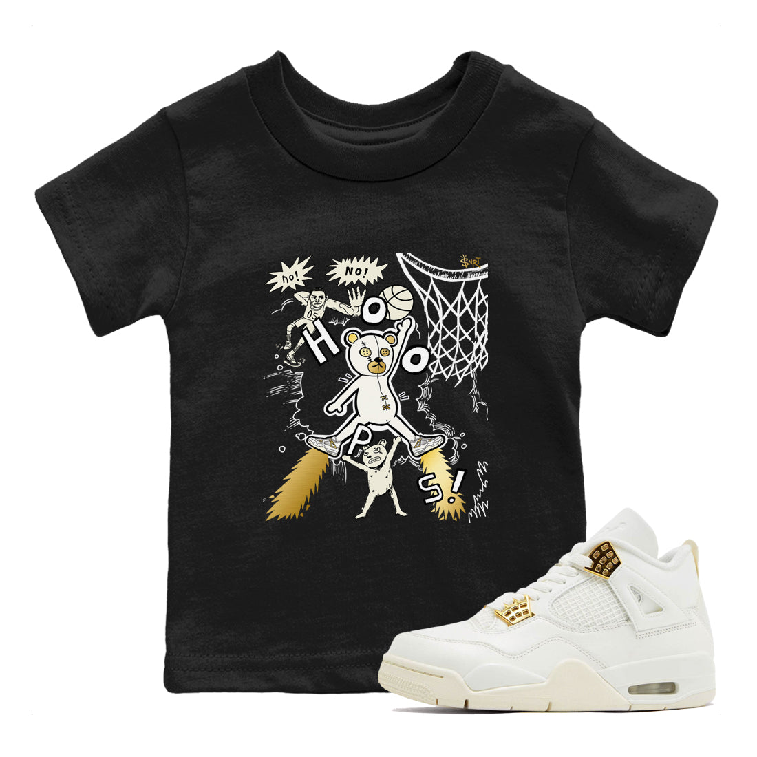 AJ4 Sail shirt to match jordans Stop The Bear sneaker tees Air Jordan 4 Sail Drip Gear Zone baby toddler Black 1 cotton Shirt