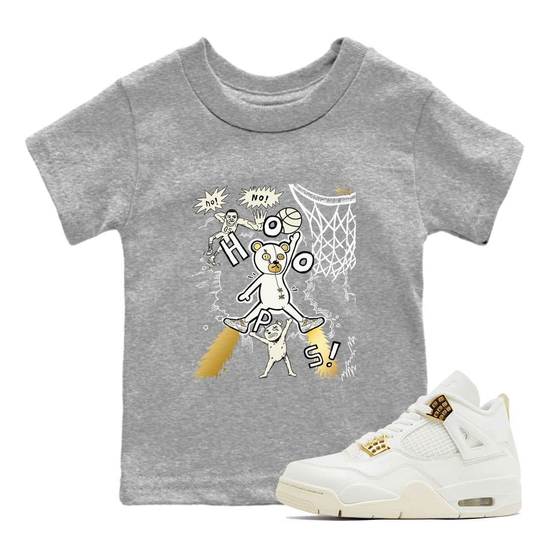 AJ4 Sail shirt to match jordans Stop The Bear sneaker tees Air Jordan 4 Sail Drip Gear Zone baby toddler Heather Grey 1 cotton Shirt