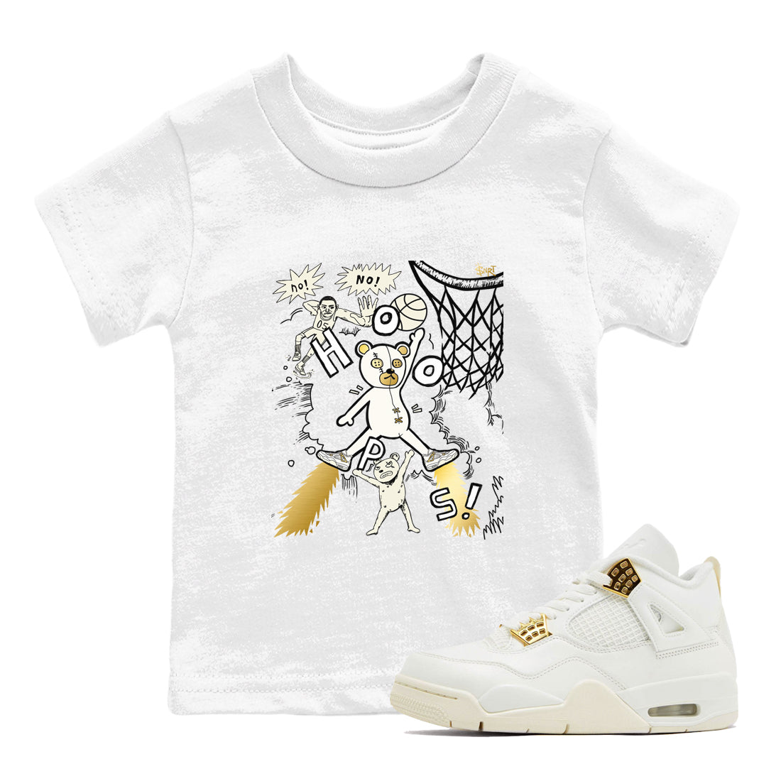 AJ4 Sail shirt to match jordans Stop The Bear sneaker tees Air Jordan 4 Sail Drip Gear Zone baby toddler White 1 cotton Shirt