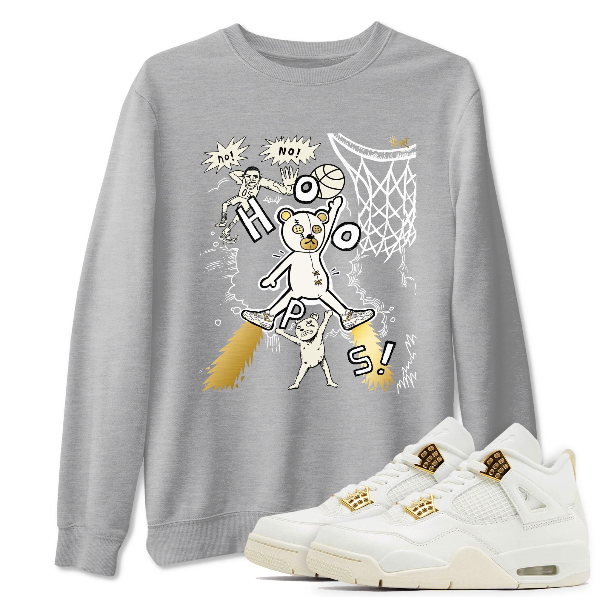 AJ4 Sail shirt to match jordans Stop The Bear sneaker tees Air Jordan 4 Sail Drip Gear Zone unisex cotton Heather Grey 1 crew neck shirt