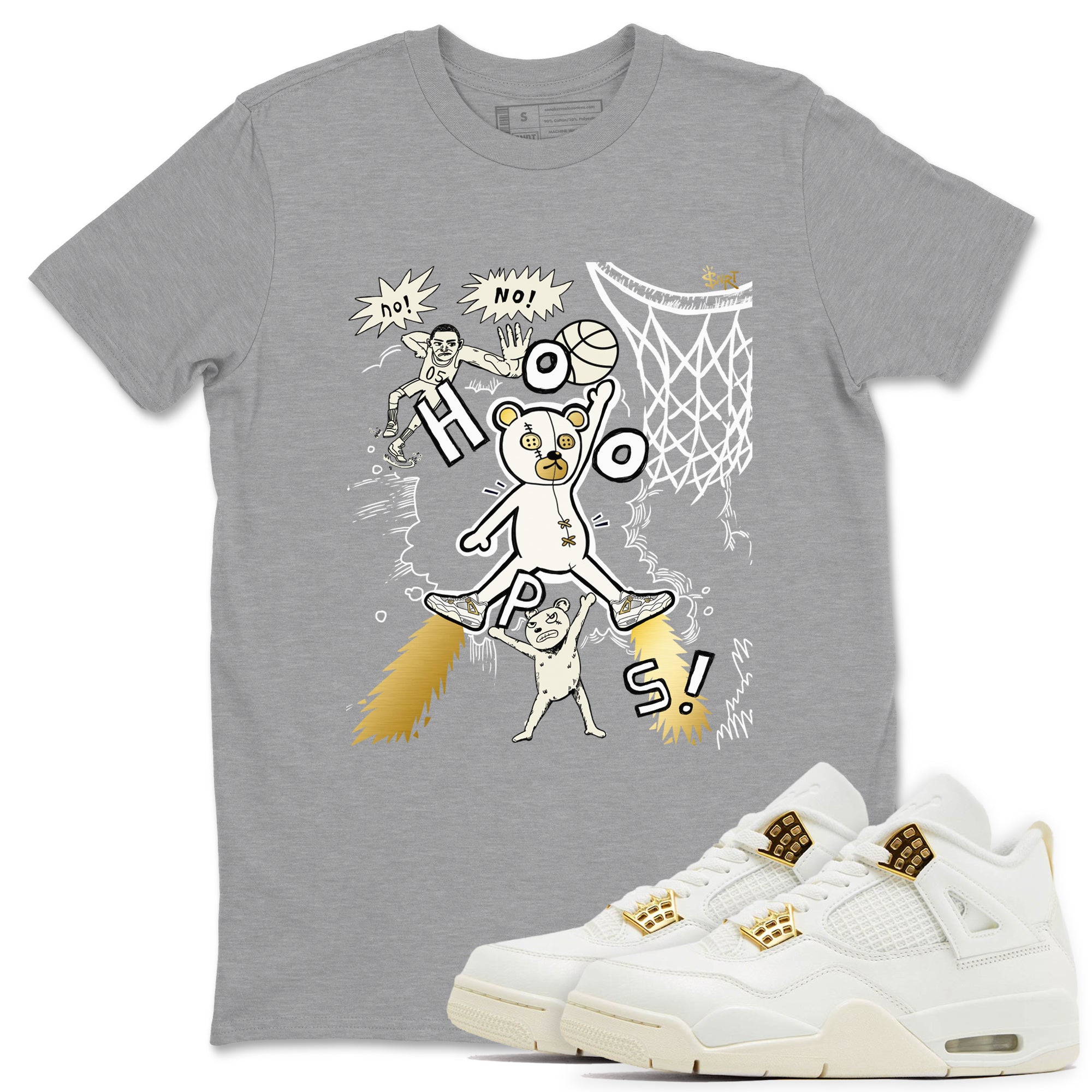 AJ4 Sail shirt to match jordans Stop The Bear sneaker tees Air Jordan 4 Sail Drip Gear Zone unisex cotton Heather Grey 1 crew neck shirt