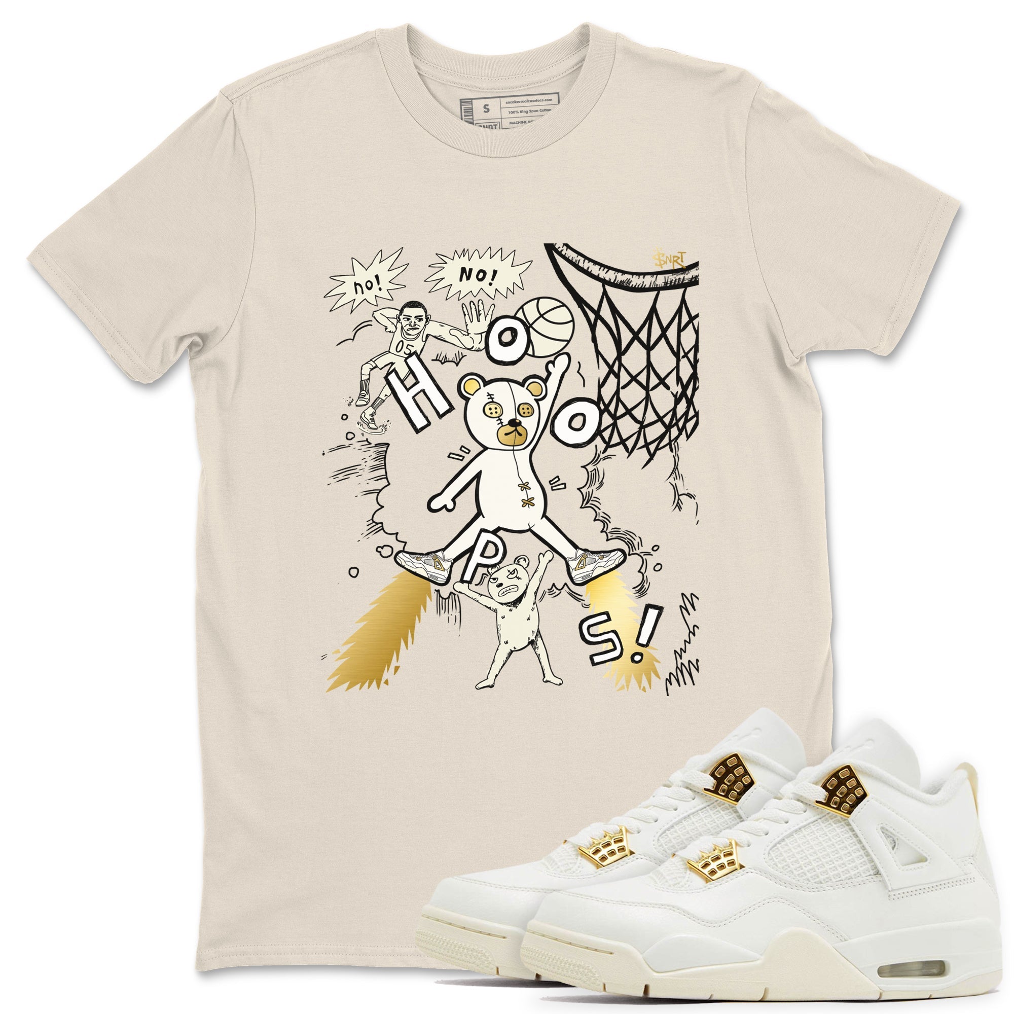 AJ4 Sail shirt to match jordans Stop The Bear sneaker tees Air Jordan 4 Sail Drip Gear Zone unisex cotton Natural 1 crew neck shirt