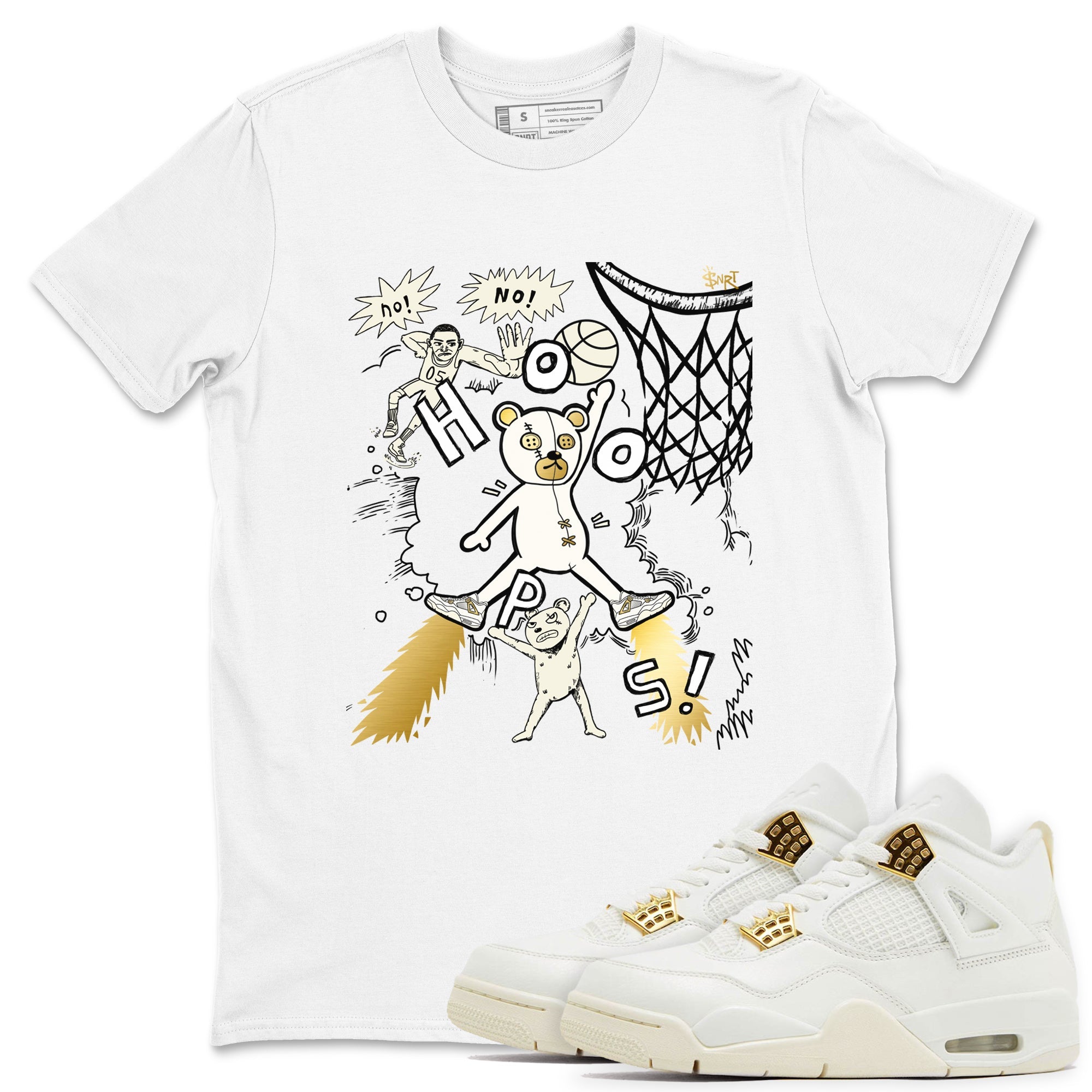 AJ4 Sail shirt to match jordans Stop The Bear sneaker tees Air Jordan 4 Sail Drip Gear Zone unisex cotton White 1 crew neck shirt