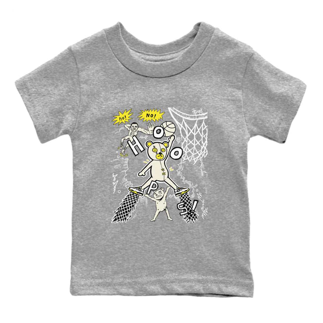 4s Vivid Sulfur shirt to match jordans Stop The Bear sneaker tees Air Jordan 4 Retro Vivid Sulfur Drip Gear Zone baby toddler Heather Grey 2 cotton Shirt